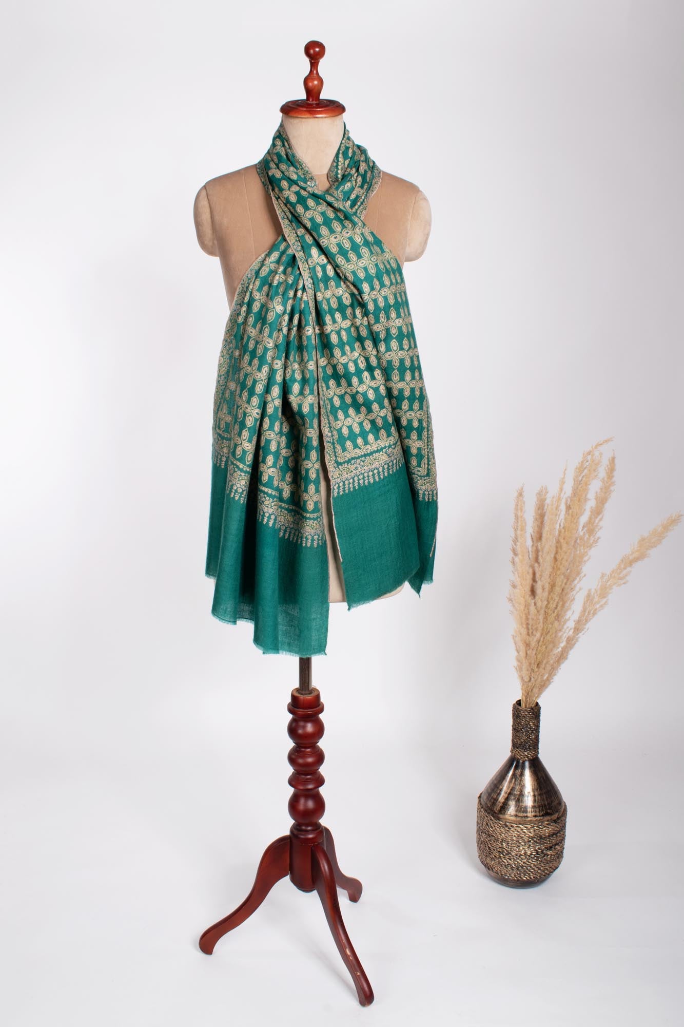 Écharpe en cachemire turquoise Handloomed - Beaconsfield