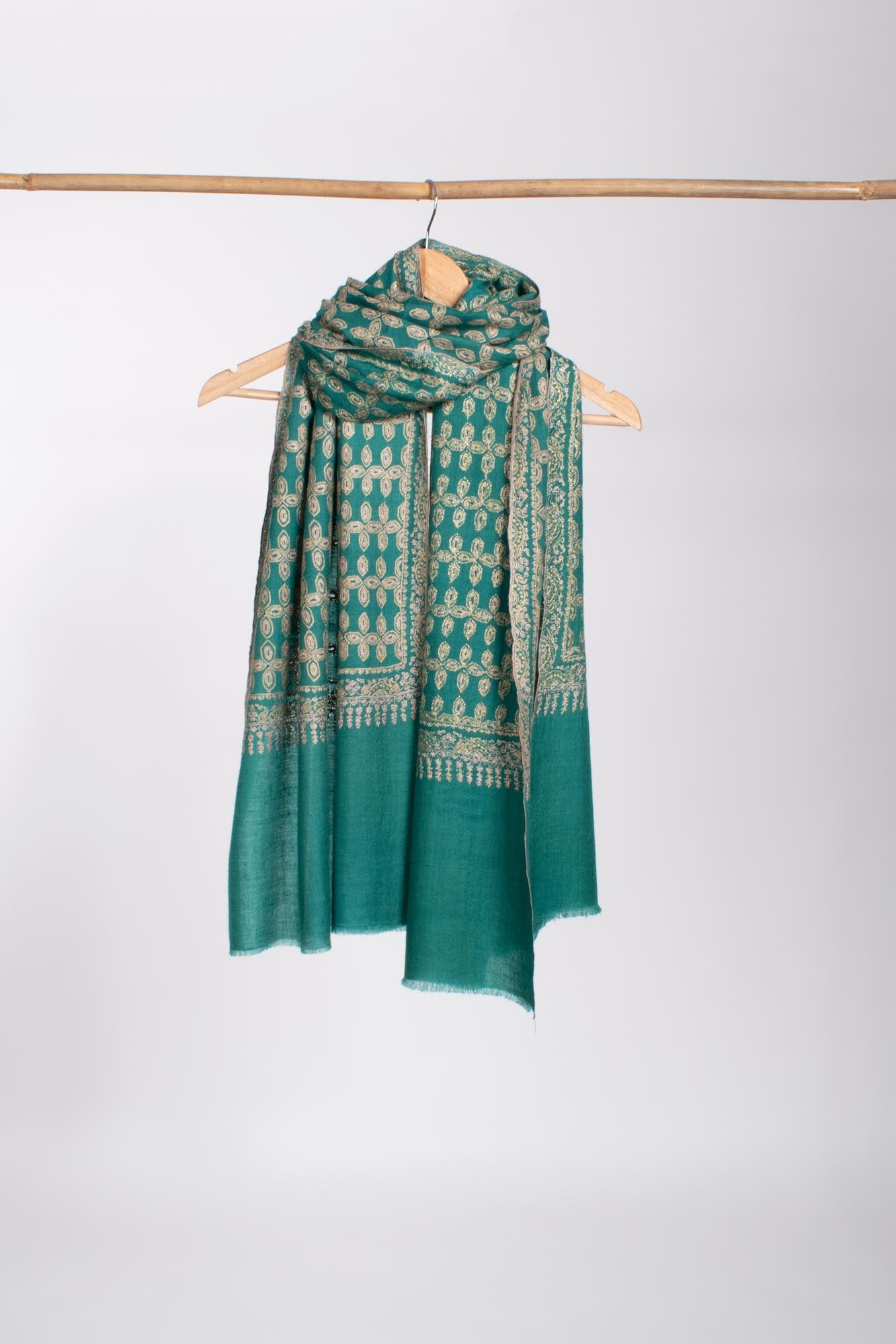 Écharpe en cachemire turquoise Handloomed - Beaconsfield