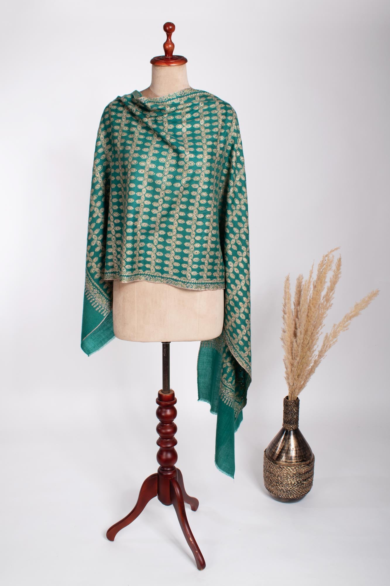Écharpe en cachemire turquoise Handloomed - Beaconsfield
