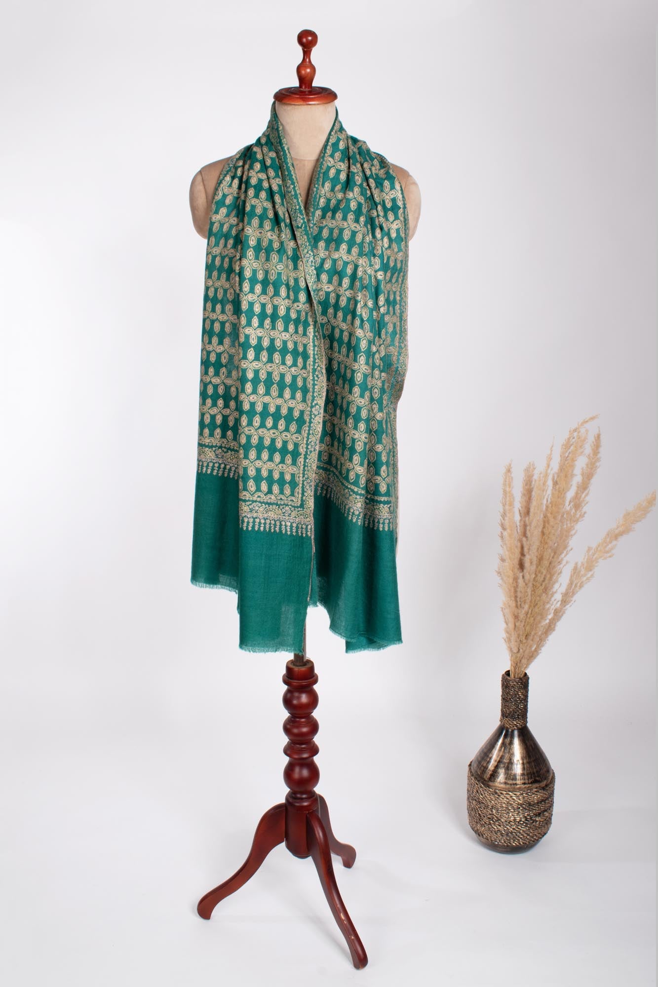 Écharpe en cachemire turquoise Handloomed - Beaconsfield
