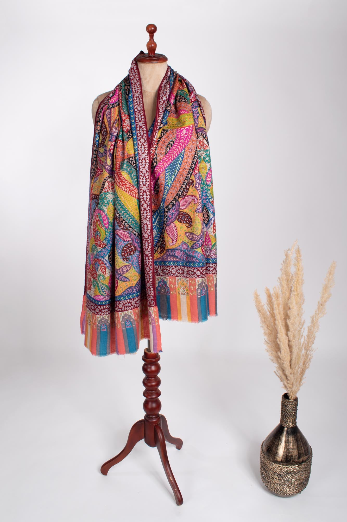 Châle Pur Pashmina Kalamkari - Sunder