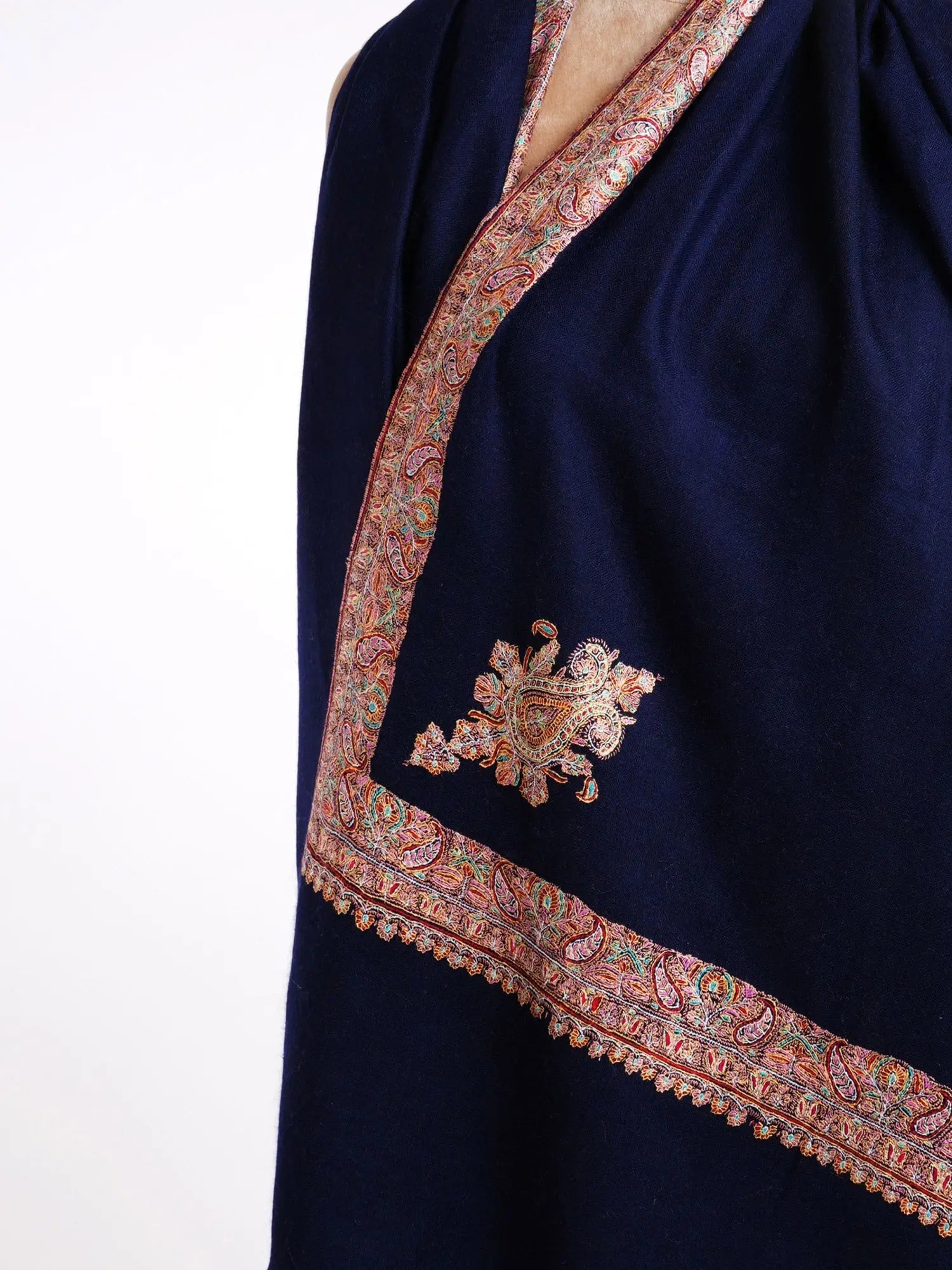 Navy-Blue-Pashmina Shahkaar