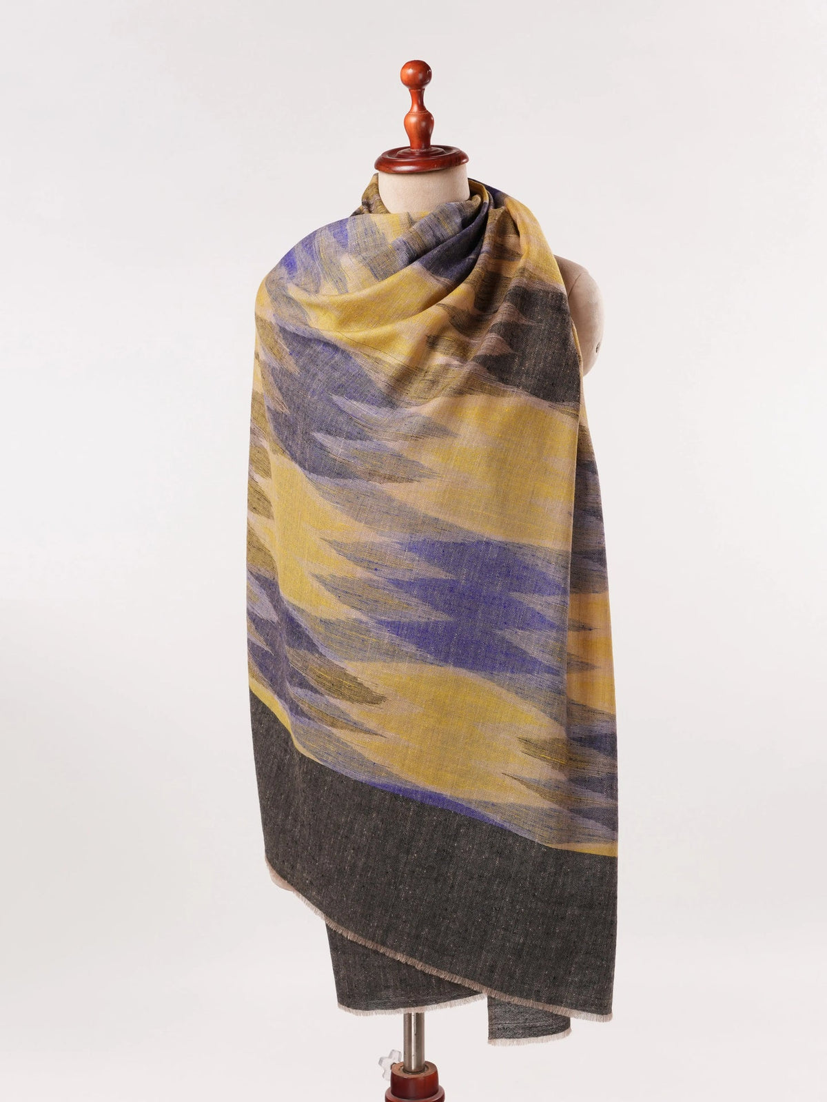 Artisan Crafted featherlight Ikat Pure Pashmina Shawl