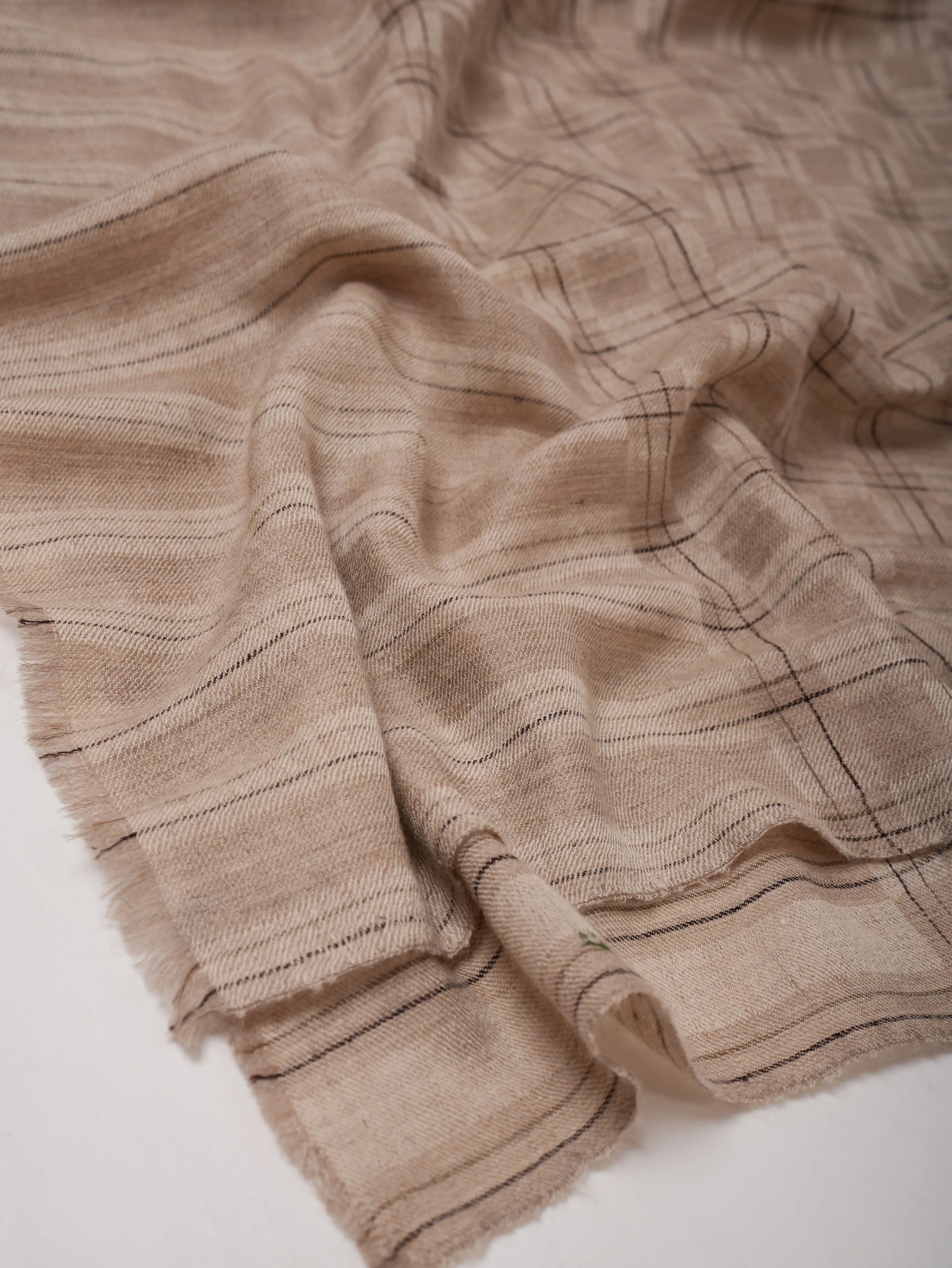 Beige Off White Dual Shade Baby Soft Cashmere Scarf Lightweight and Elegant Shahkaar