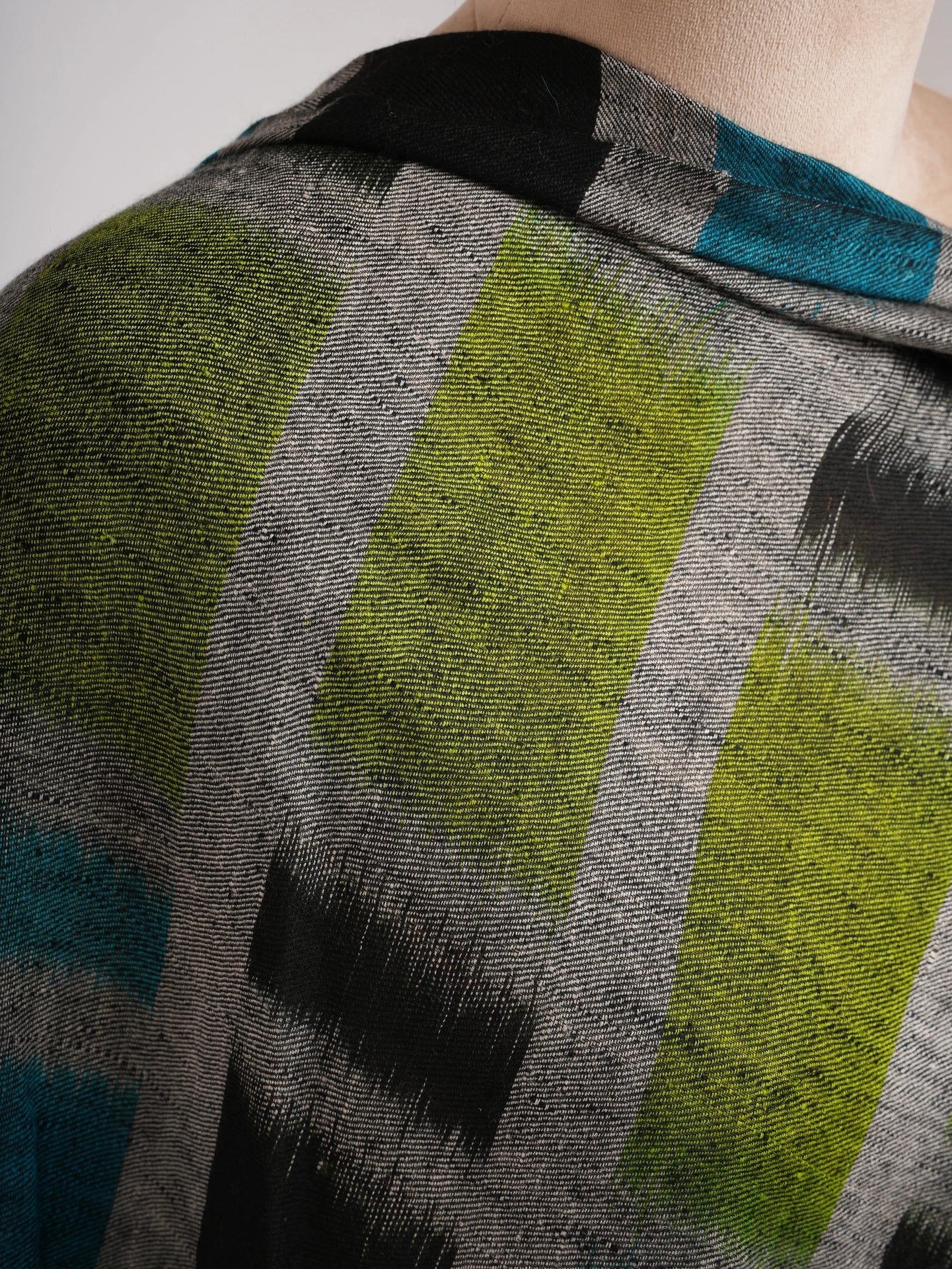 Black Ikat Handwoven Pashmina Shawl Shahkaar