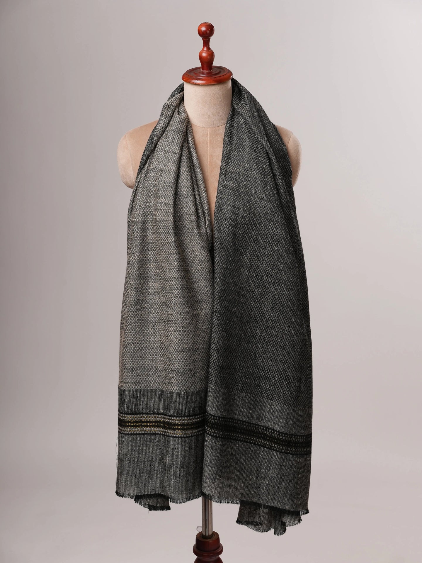 Black White New Generation Pashmina Wrap - WIRRAL Shahkaar