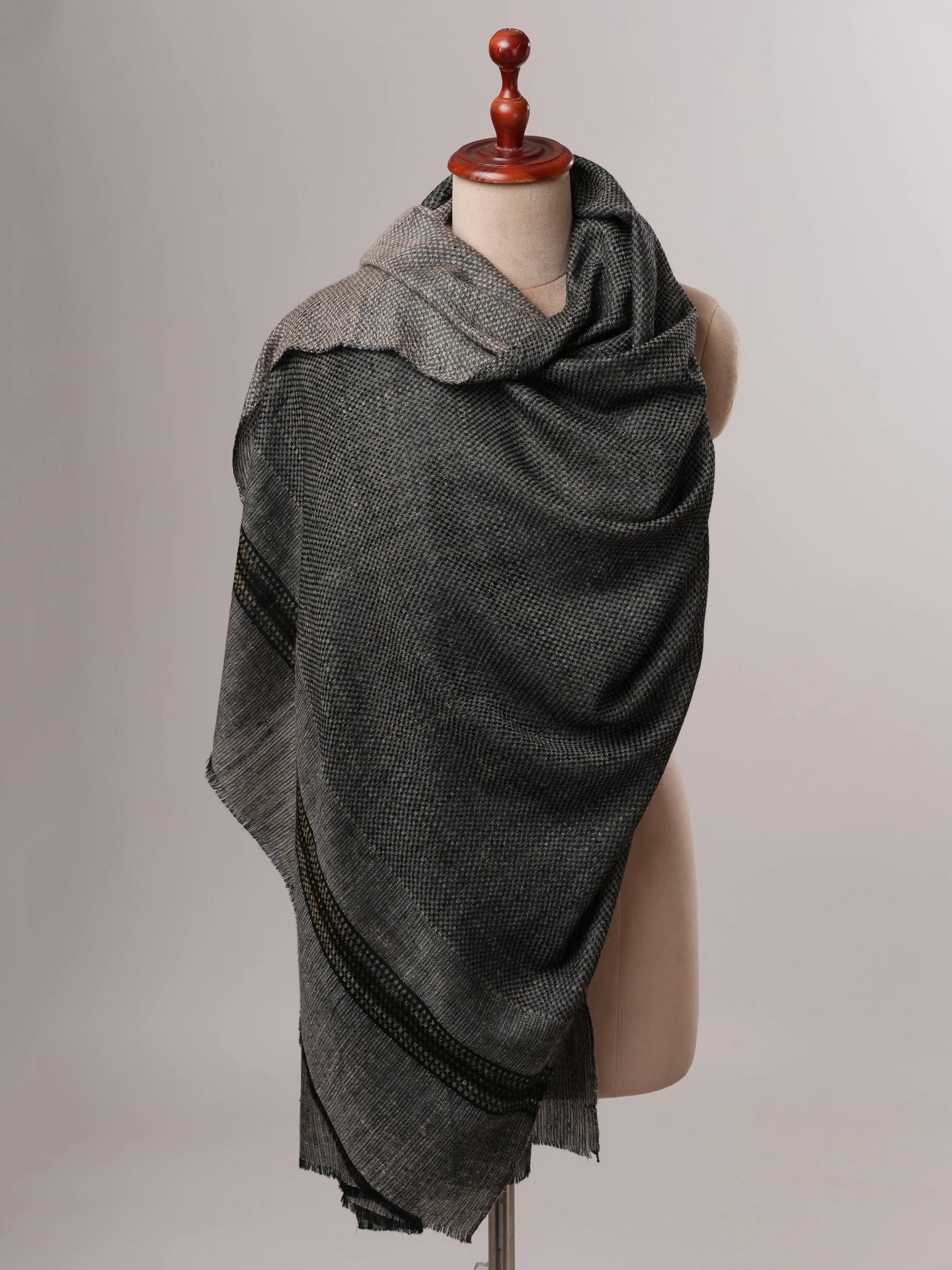 Black White New Generation Pashmina Wrap - WIRRAL Shahkaar