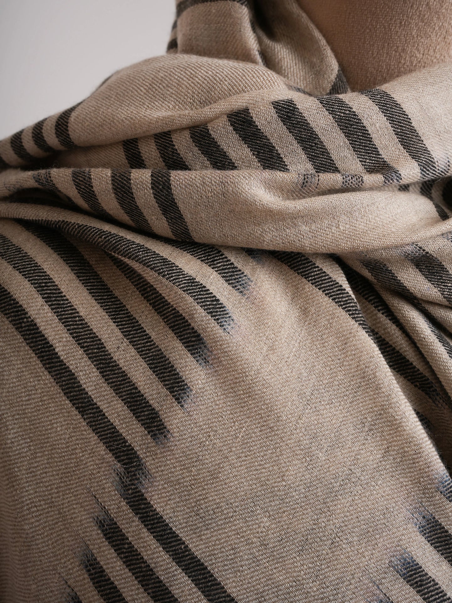 Black and Grey Travel Friendly XL Pashmina Shahkaar