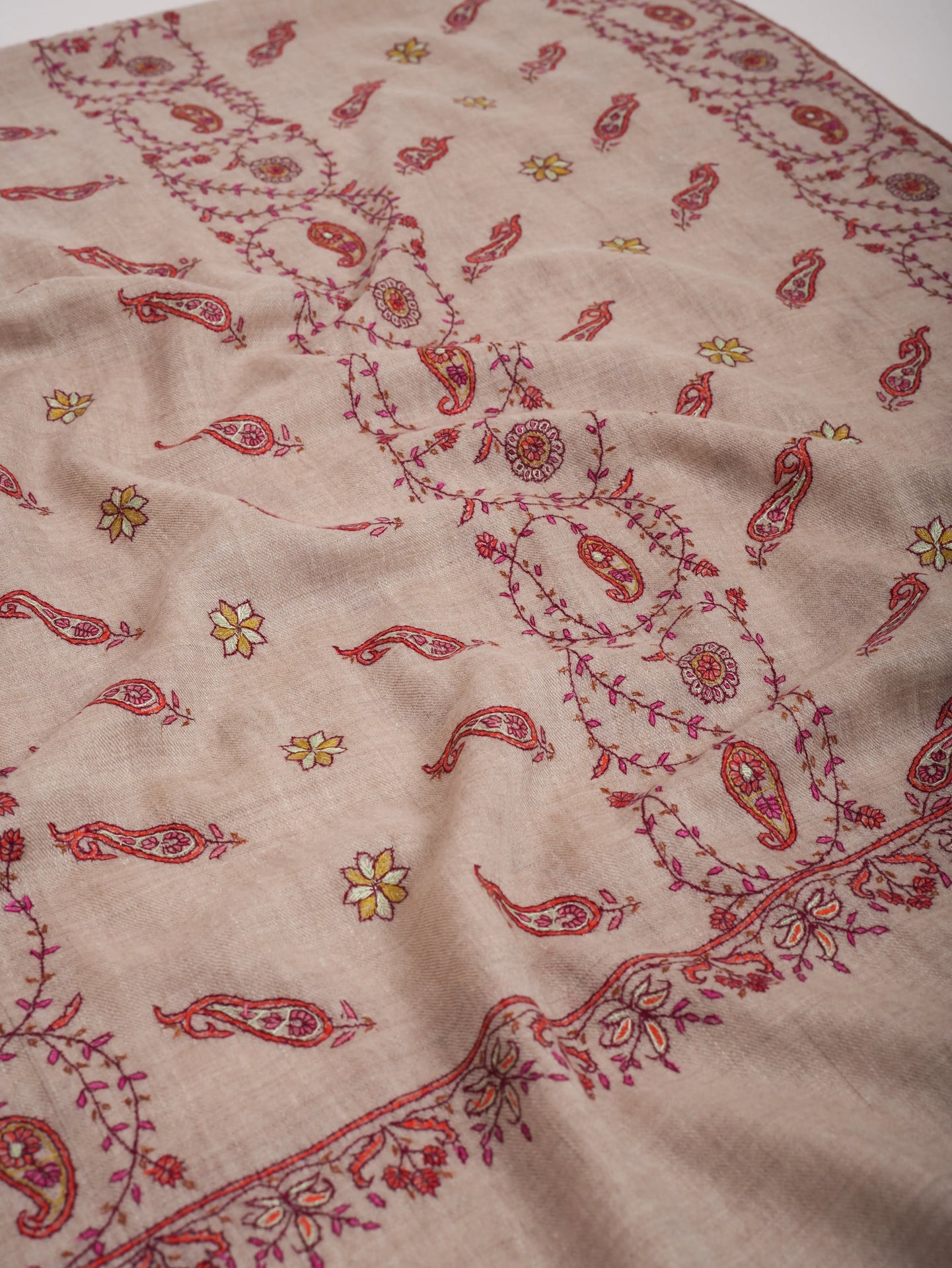 Buteh Khatras Hand Embroidered Pure Cashmere Wrap Shahkaar