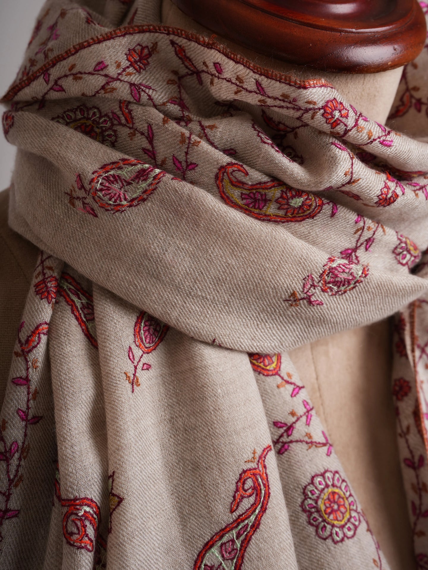 Buteh Khatras Hand Embroidered Pure Cashmere Wrap Shahkaar