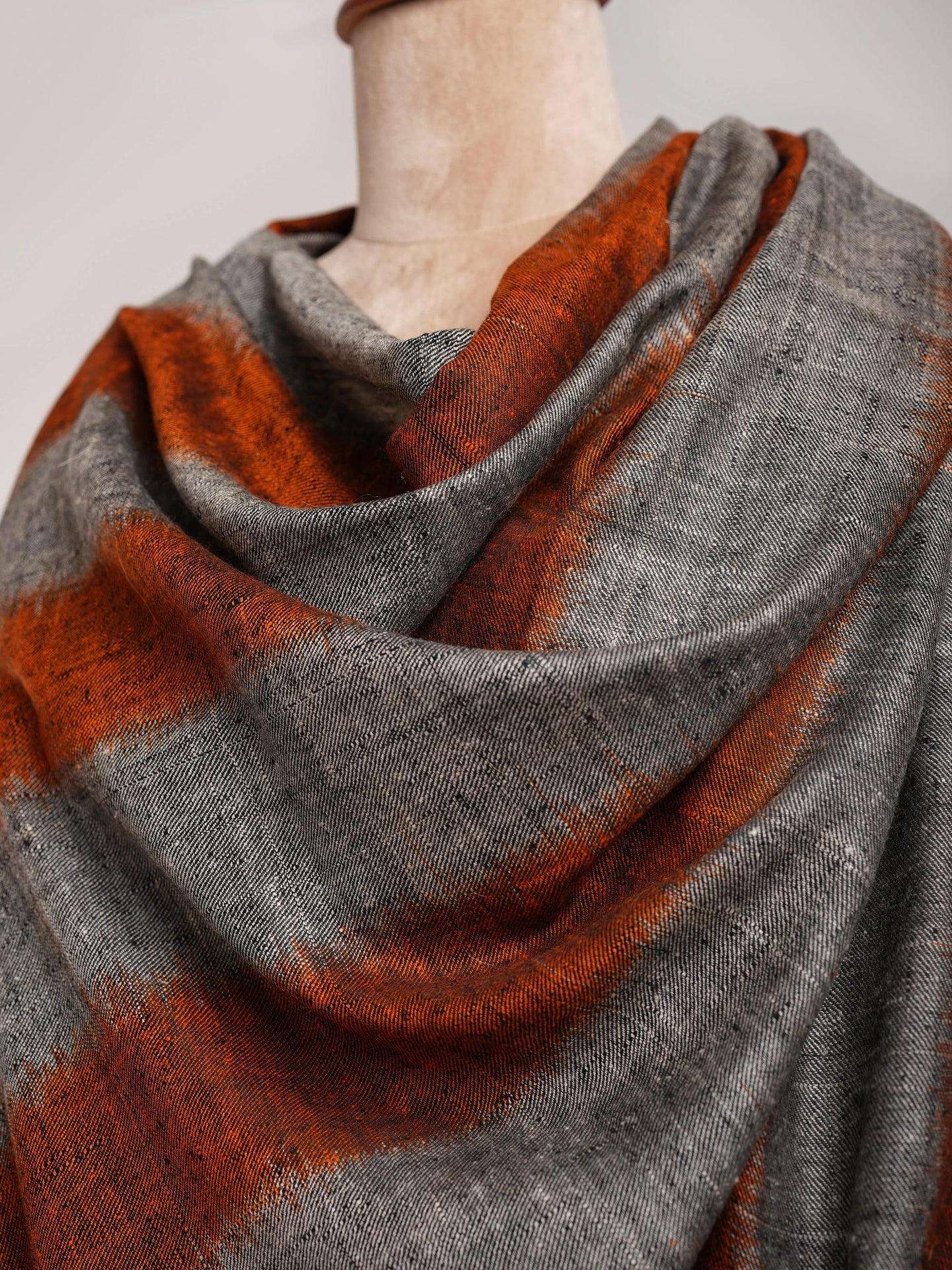 Clay Contemporary Artistic Pashmina Shawl Shahkaar