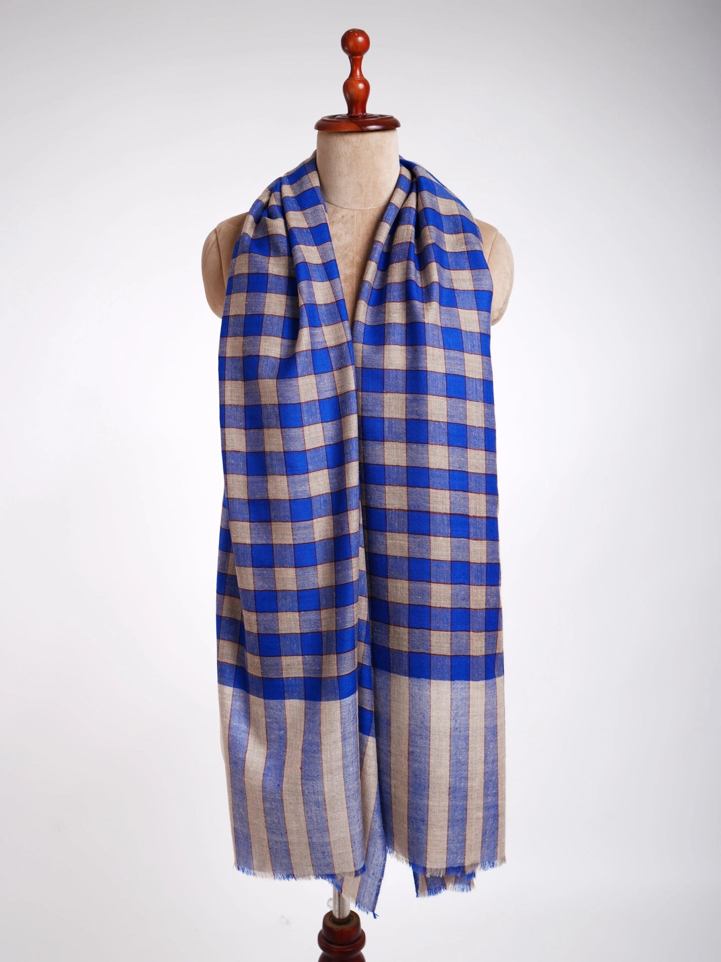 Contemporary Blue Pashmina Wrap Shahkaar