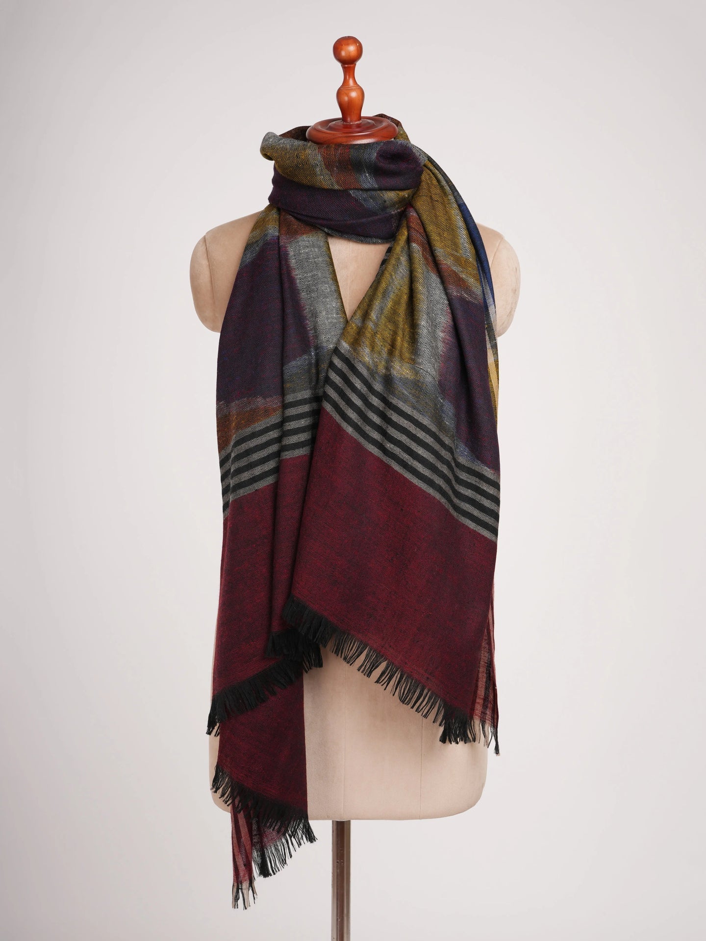 Contemporary Featherlight Handwoven Pashmina Shawl Shahkaar