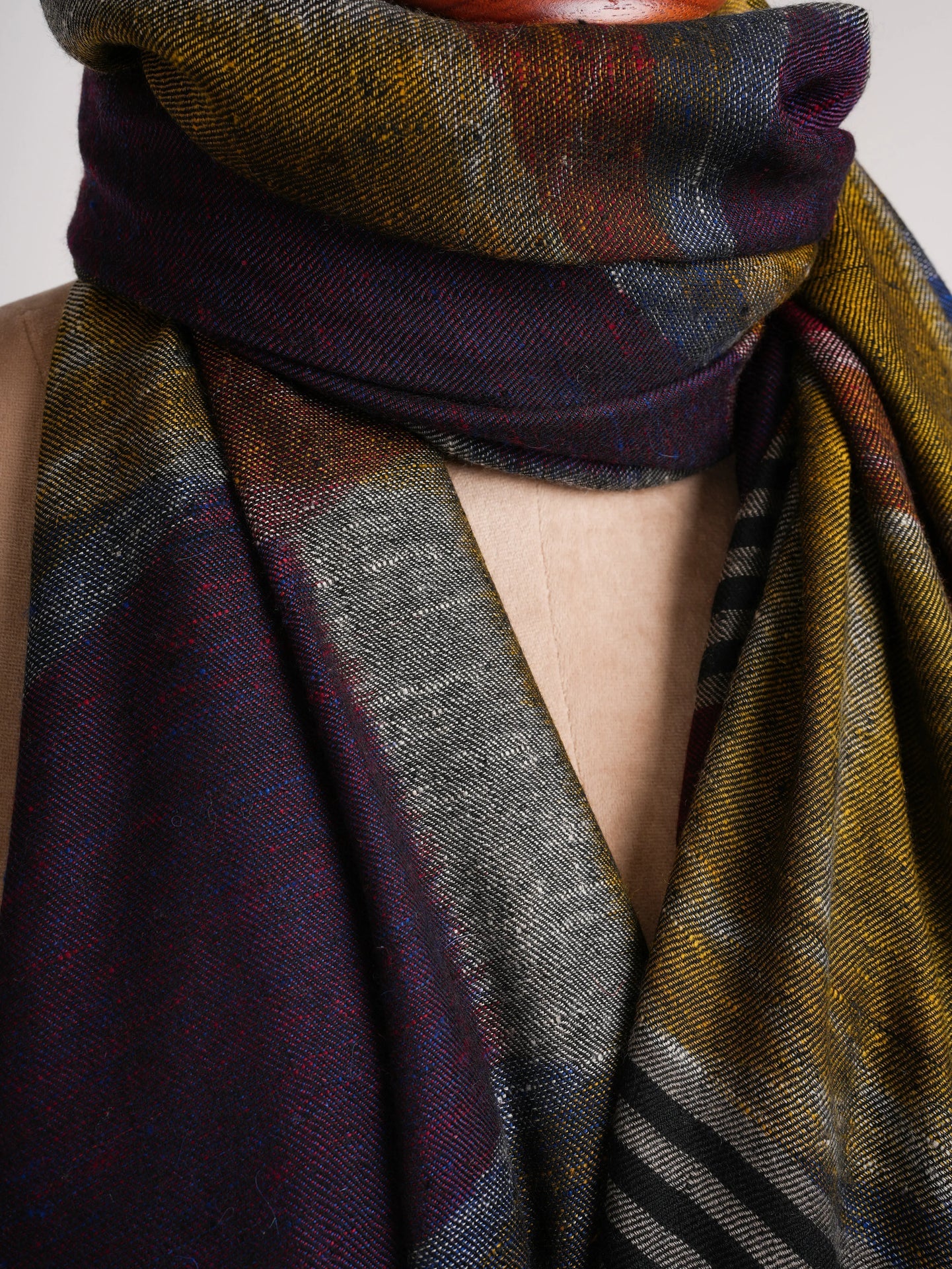Contemporary Featherlight Handwoven Pashmina Shawl Shahkaar
