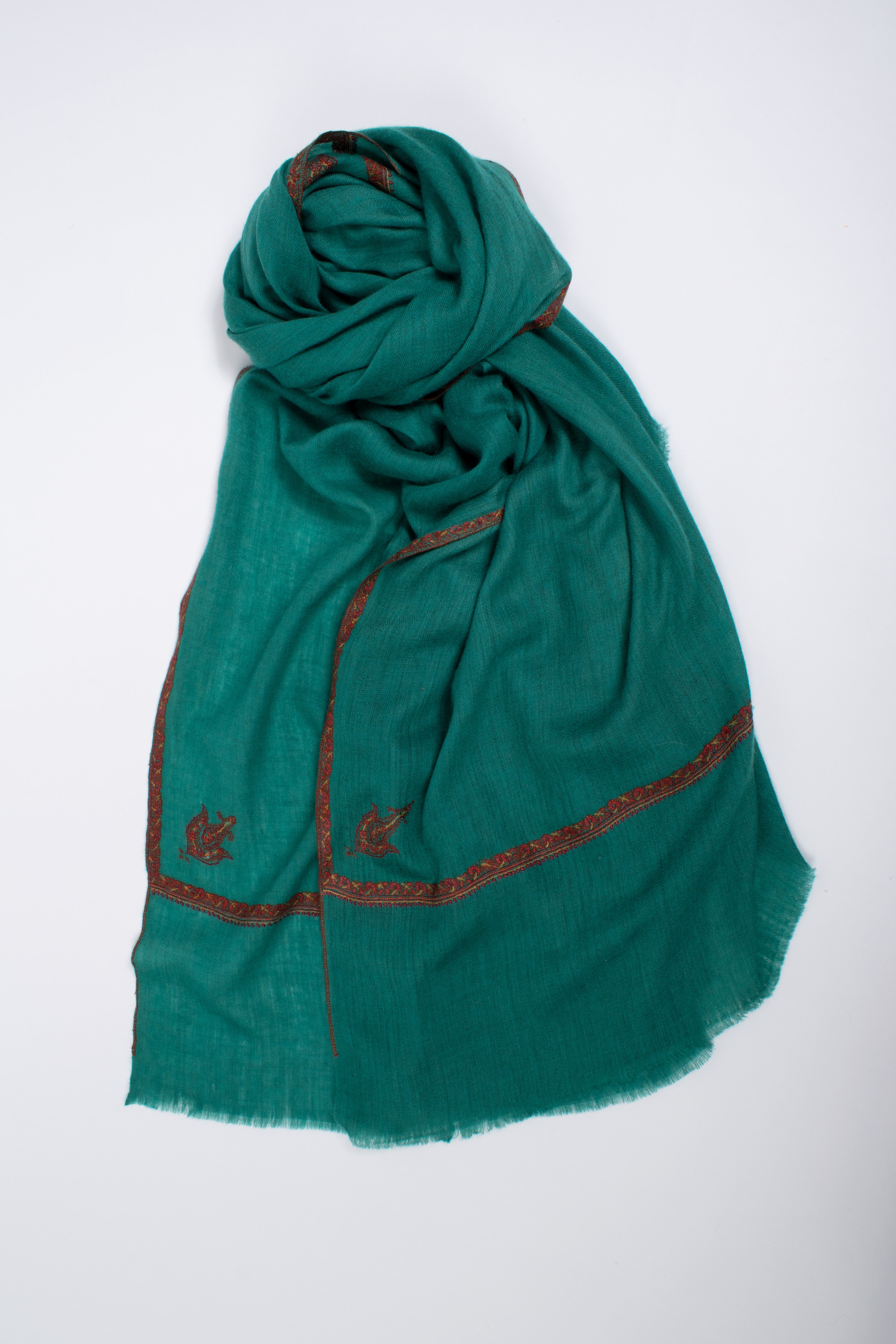 Châle Pashmina de voyage vert sarcelle