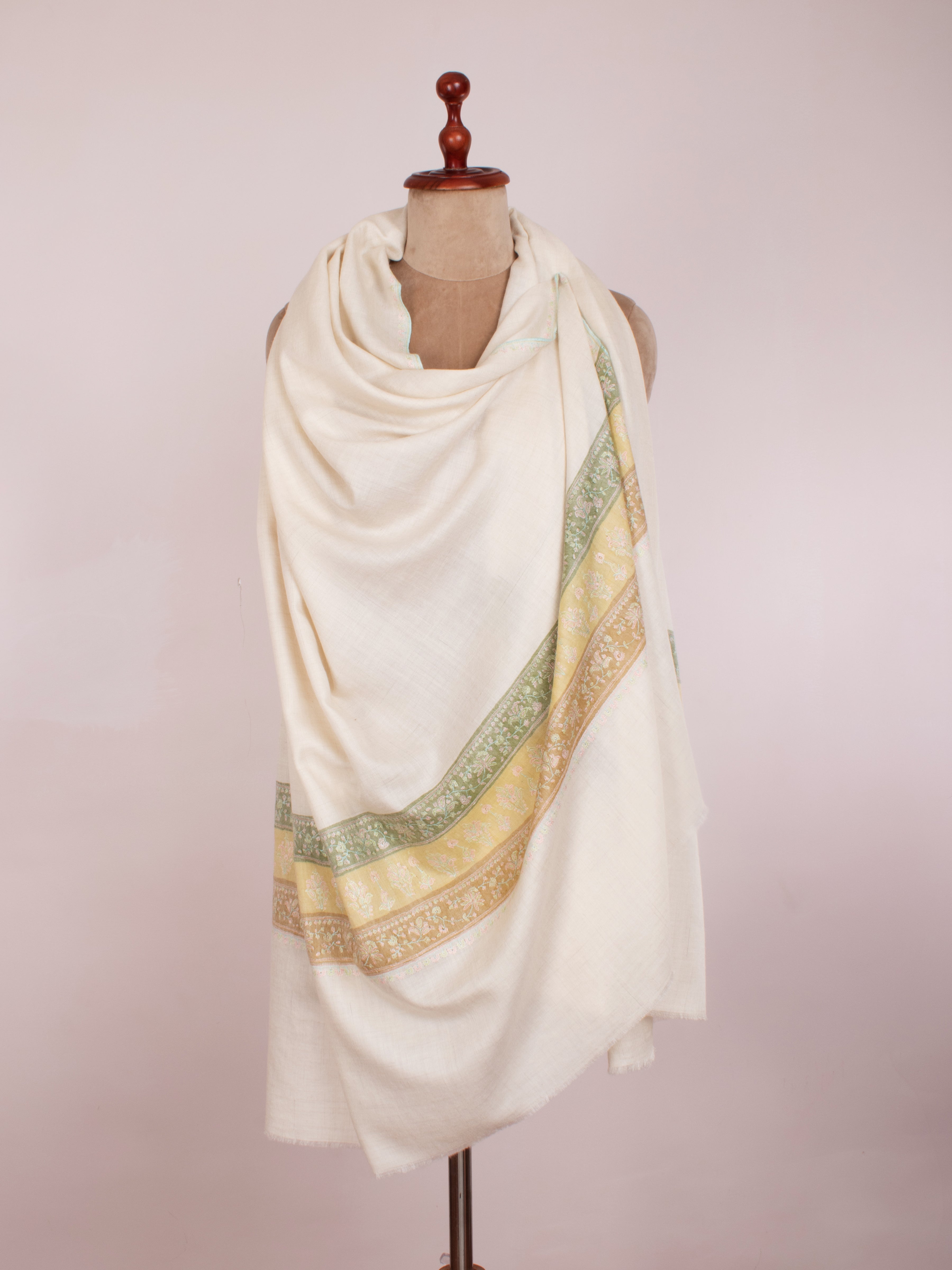 Palladar bianco pastello Grazioso scialle Pashmina