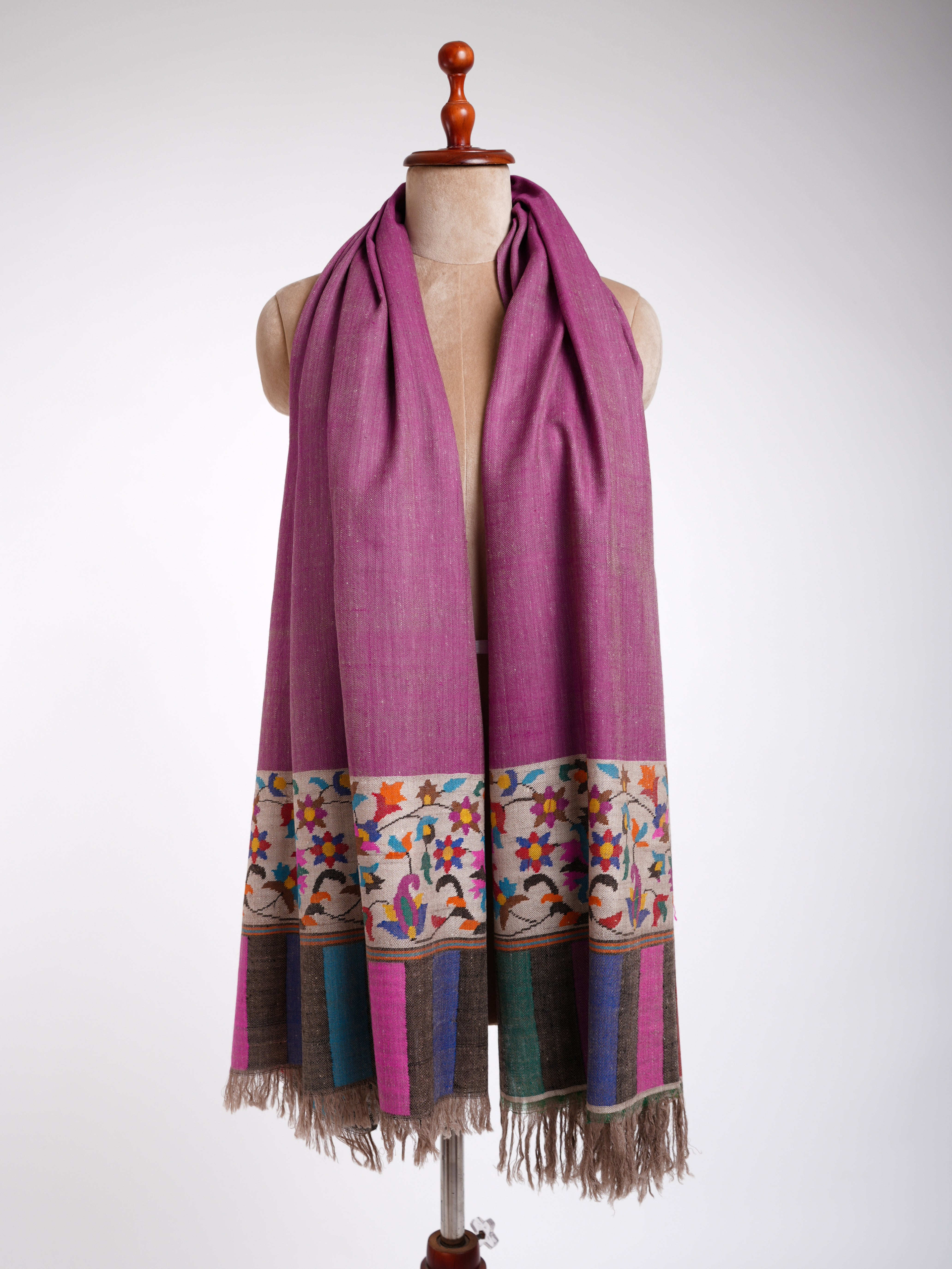 Scialle in cashmere palla Kani Weave viola