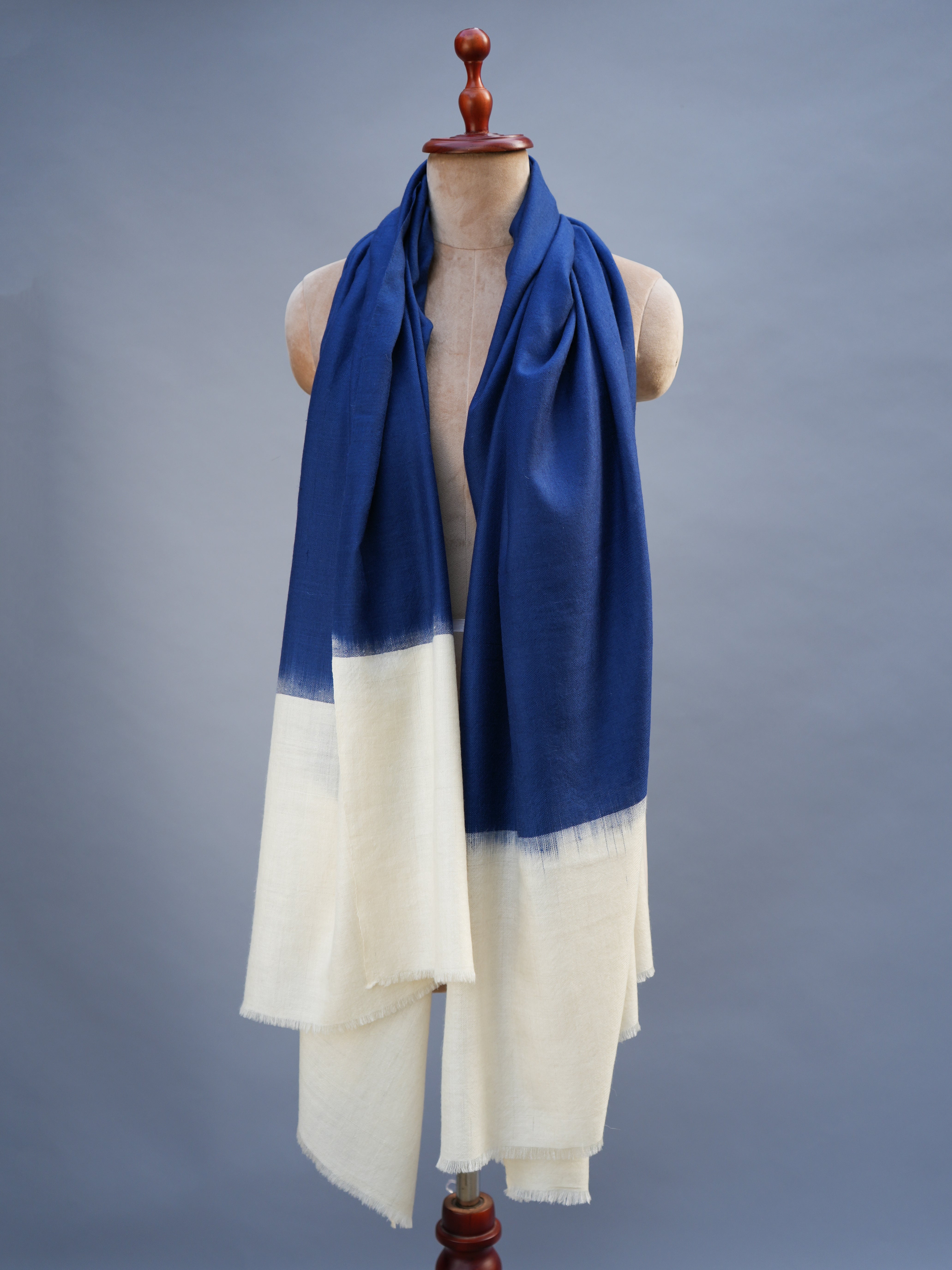 Blue White Modern Pashmina Shawl