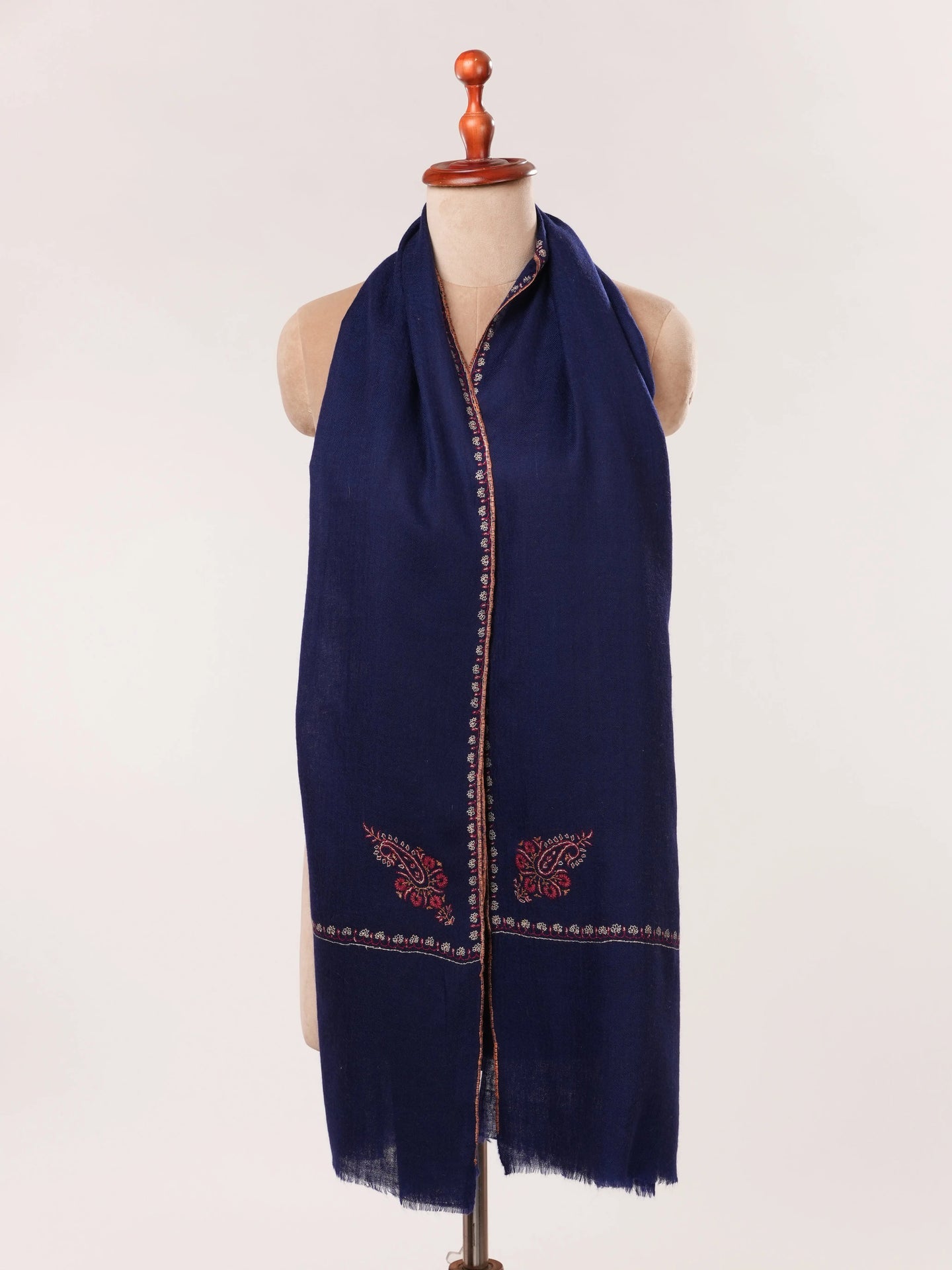 Navy Blue Baby Soft Handwoven Cashmere Scarf Shahkaar.com