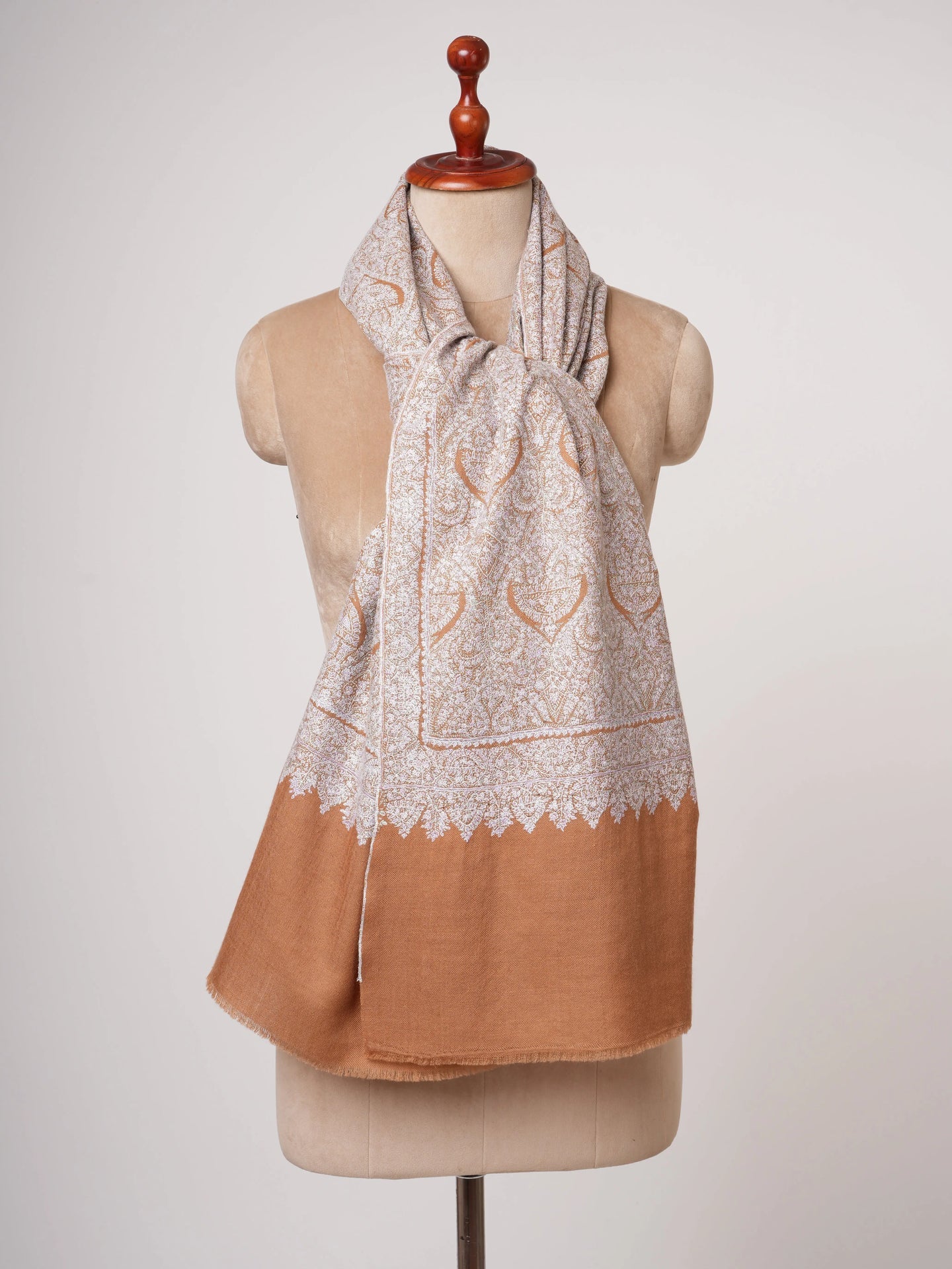 Fine Sozni Embroidered Jamavar Pashmina Shawl | Handcrafted Kashmiri Luxury by Shahkaar Shahkaar