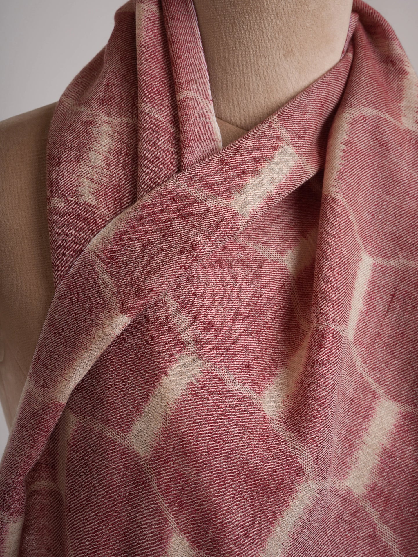 Floral Ikat Handwoven Featherlight Cashmere Scarf Shahkaar