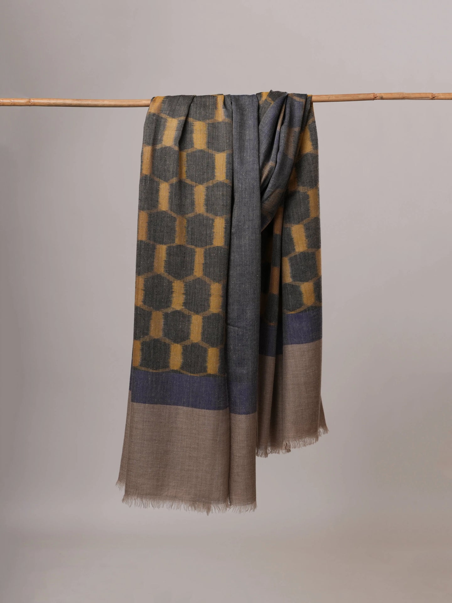 Handloomed Oversized Ikat Soft Pashmina Shawl Shahkaar