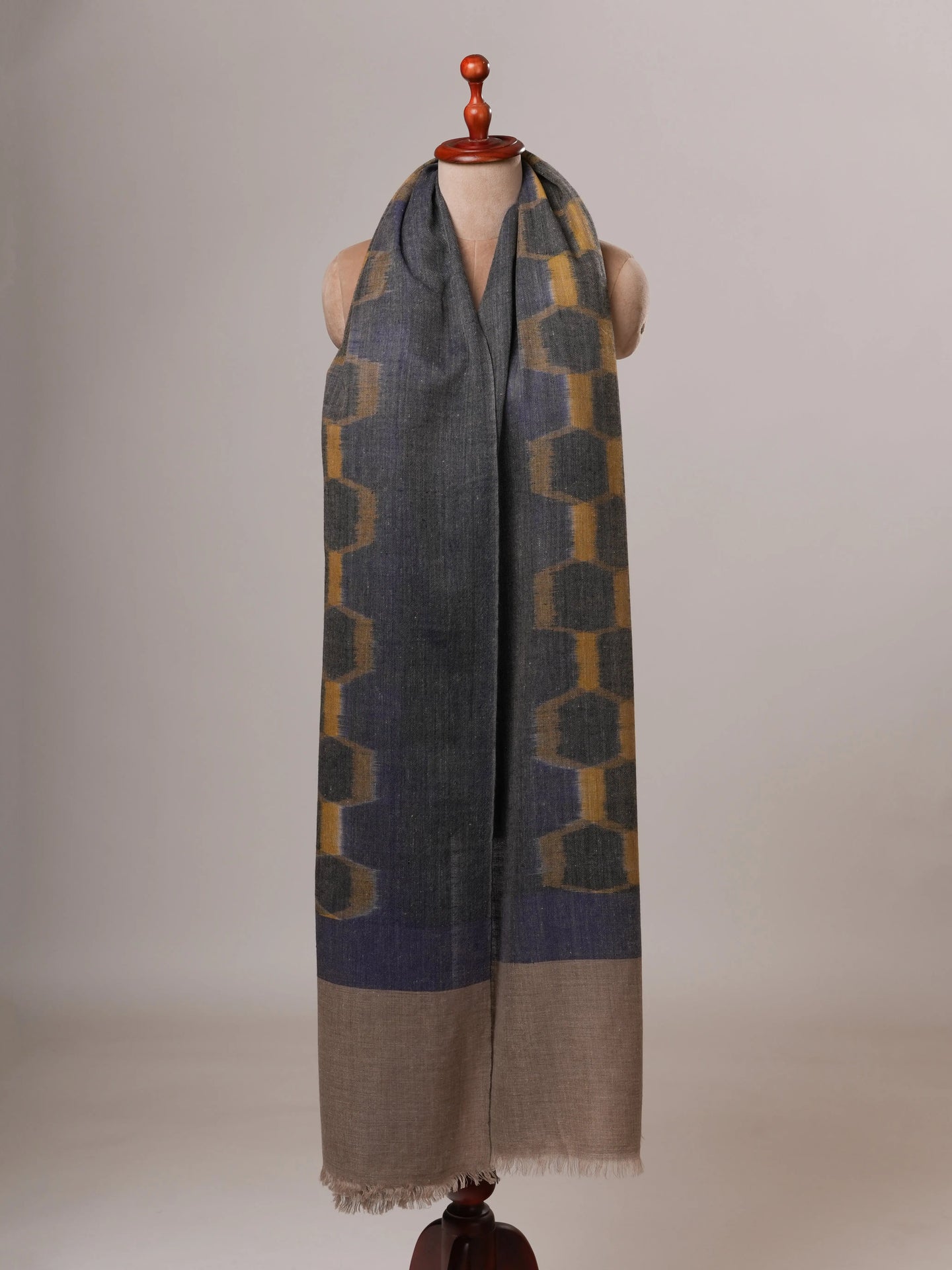 Handloomed Oversized Ikat Soft Pashmina Shawl Shahkaar