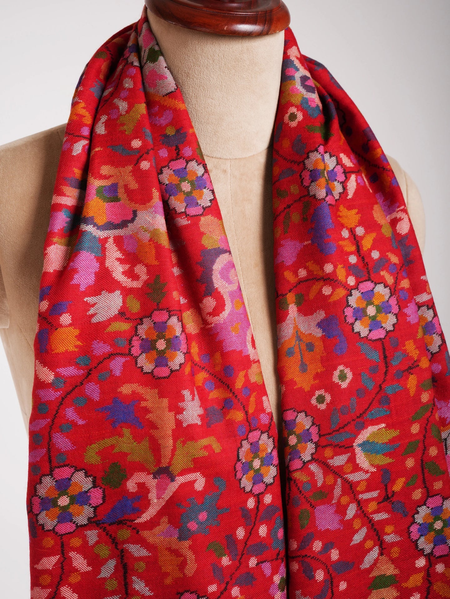 Handmade Artistic Kashmiri Kani Pashmina Jamavar Shawl Shahkaar