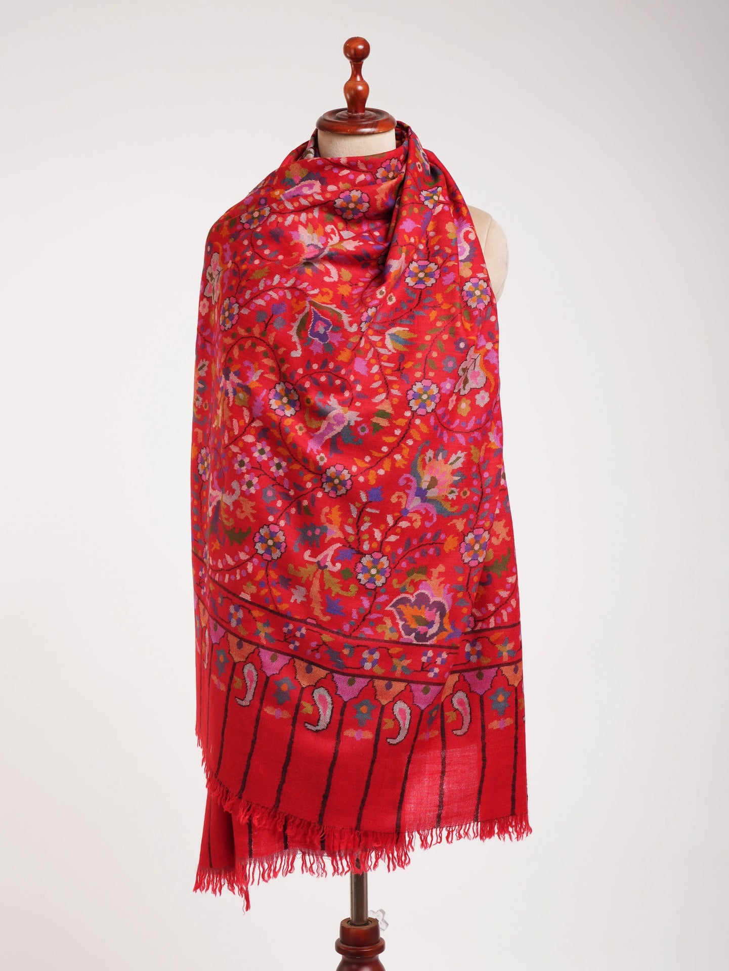 Handmade Artistic Kashmiri Kani Pashmina Jamavar Shawl Shahkaar