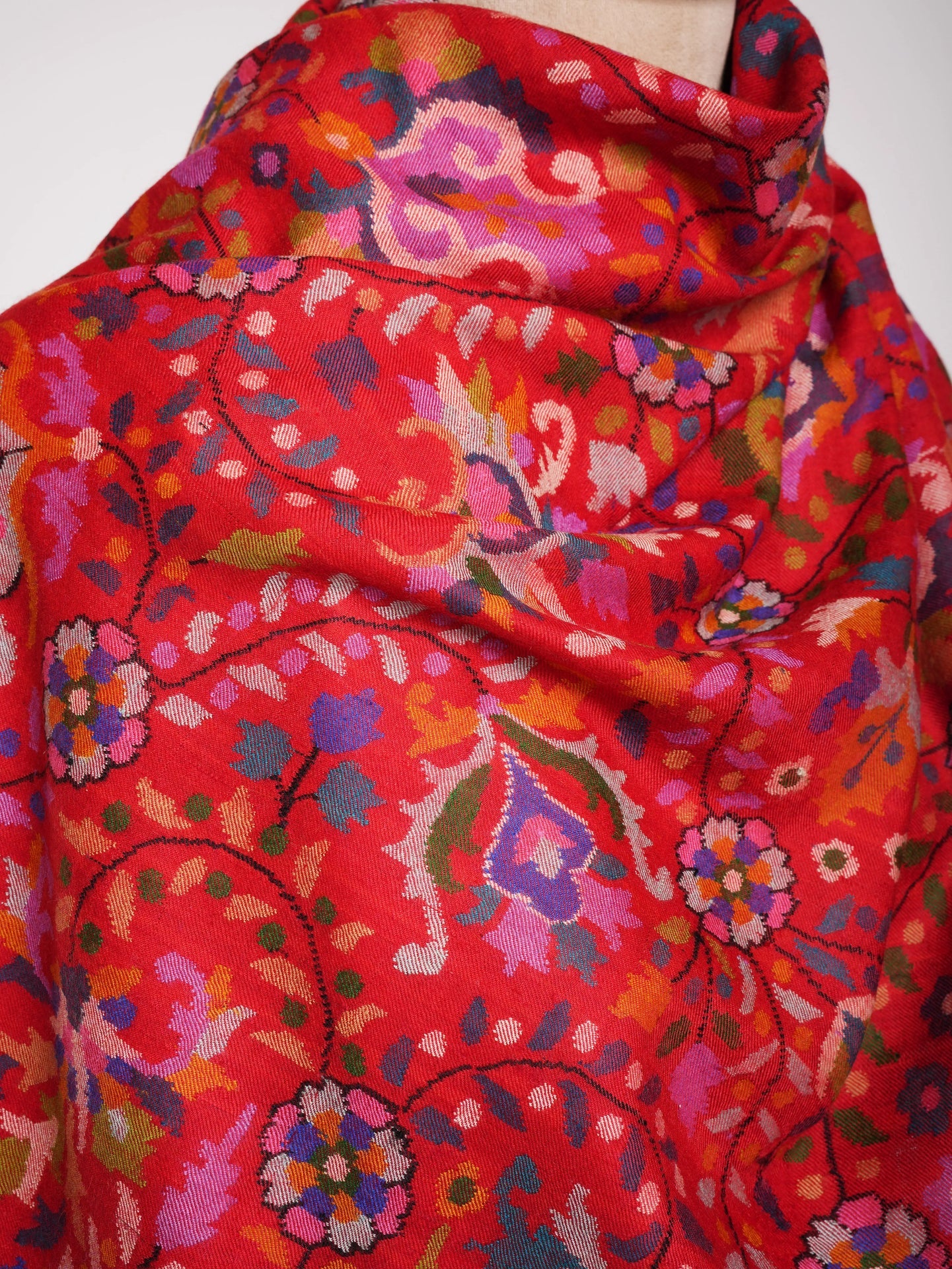 Handmade Artistic Kashmiri Kani Pashmina Jamavar Shawl Shahkaar
