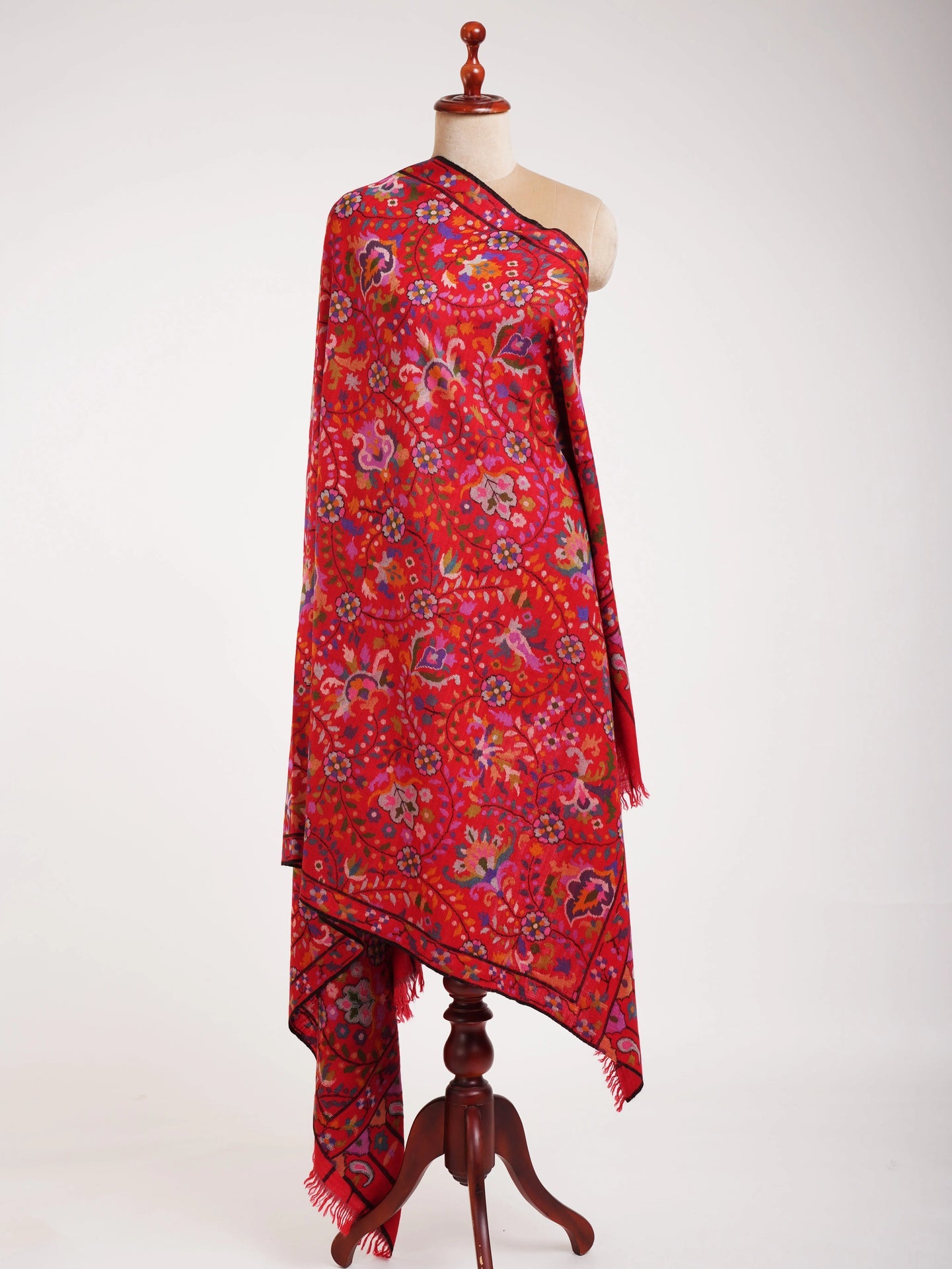 Handmade Artistic Kashmiri Kani Pashmina Jamavar Shawl Shahkaar