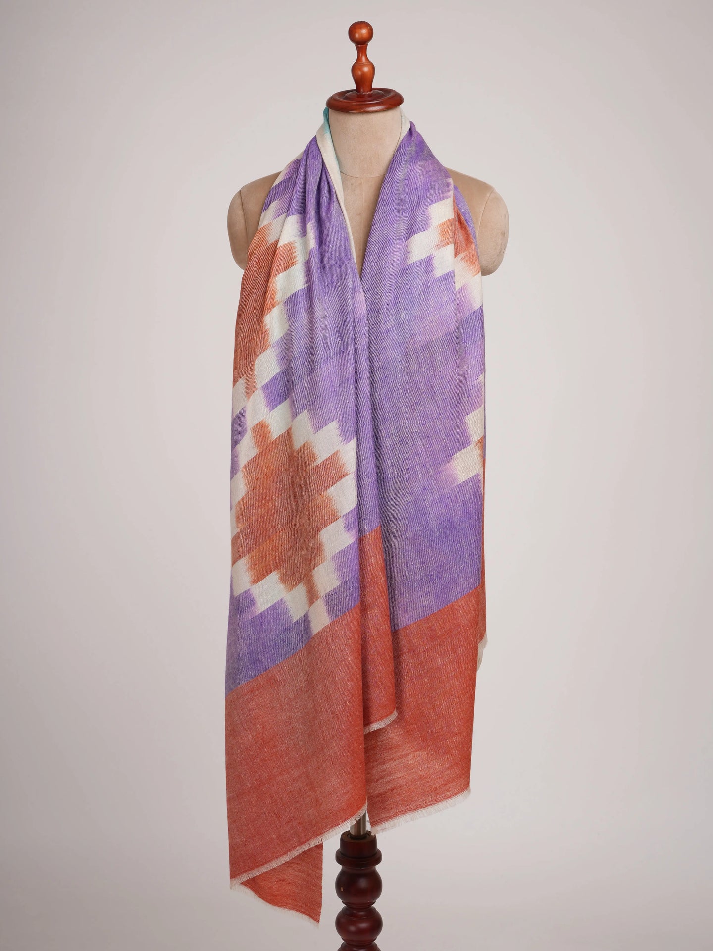 Ikat Handwoven Pure Kashmiri Pashmina Shawl Shahkaar