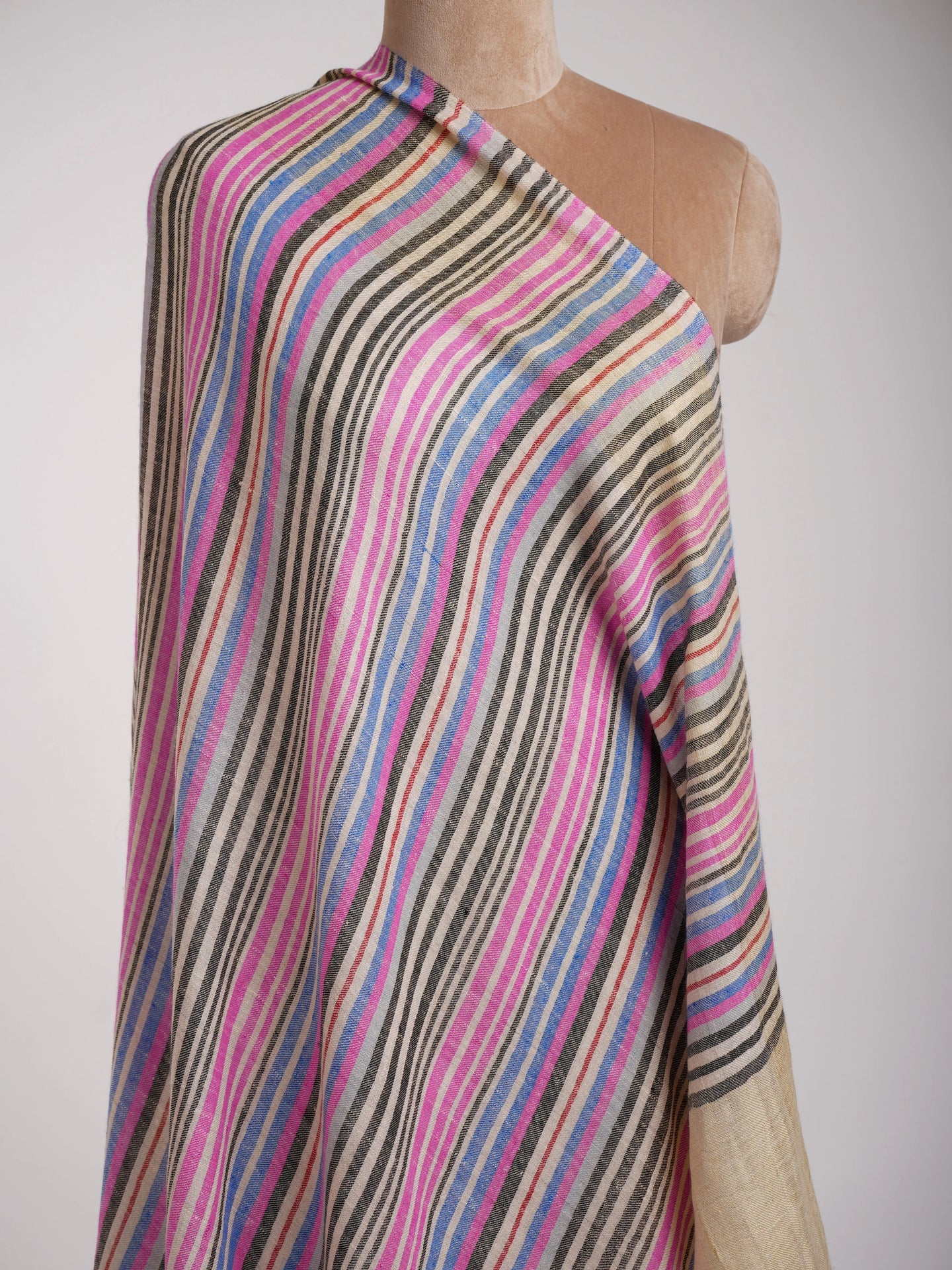 Multi Color Stripe Contemporary Pashmina Shawl Shahkaar