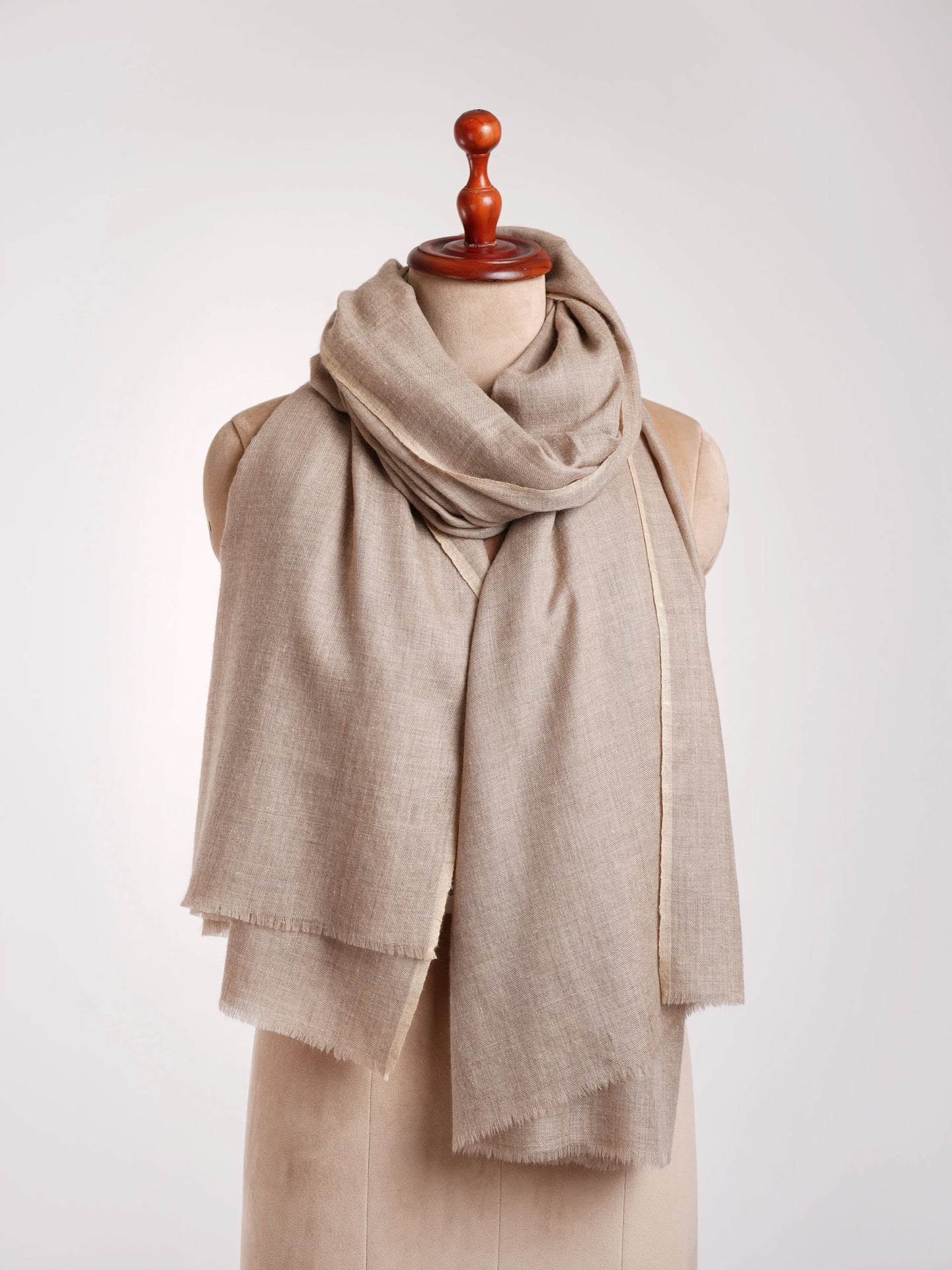 Natural Grey Corporate Baddie Pashmina Neck Wrap Shahkaar