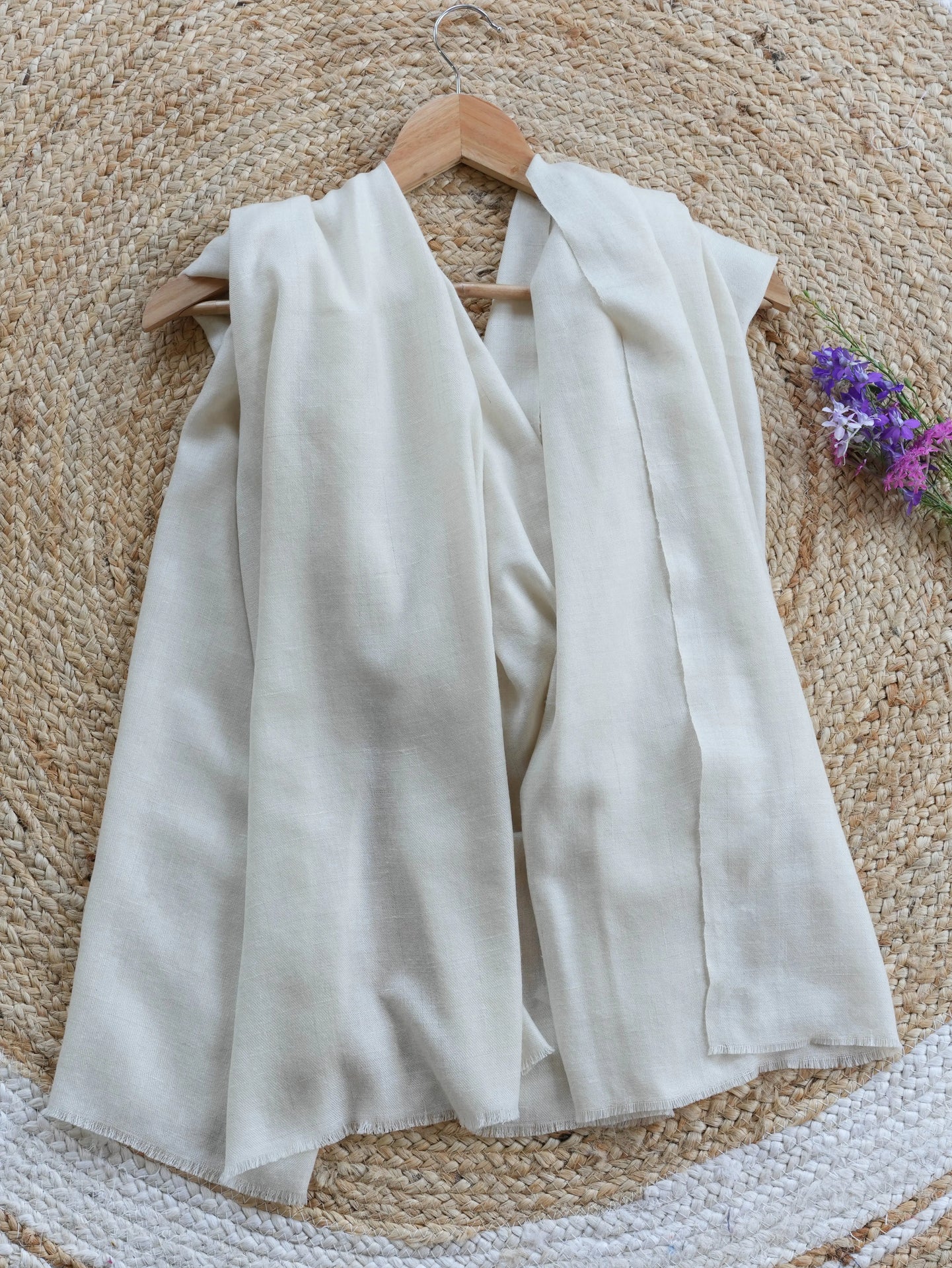 Natural Ivory Pashmina Shahkaar