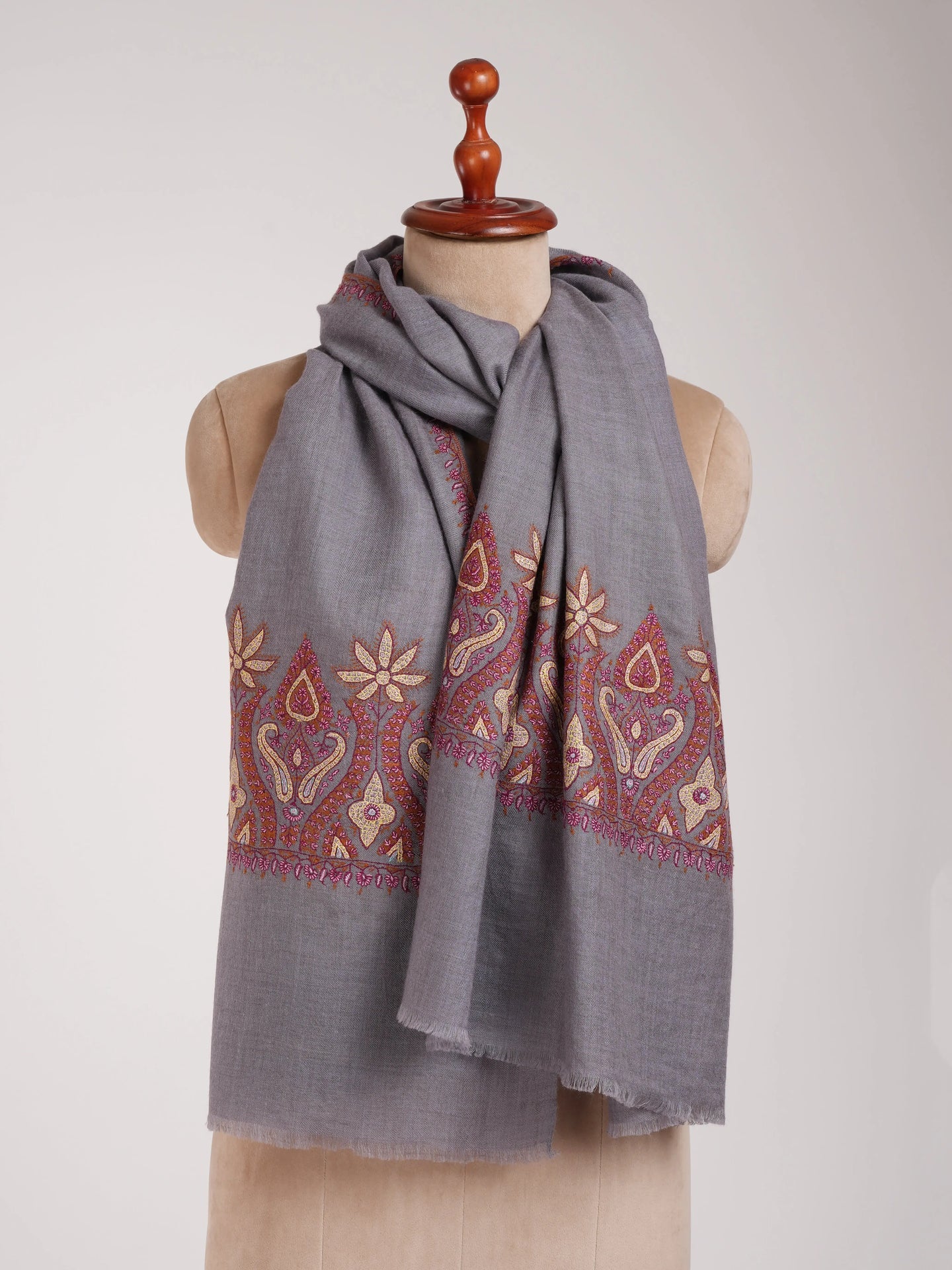 Palladar Embroidered Handloomed Denim Cashmere Shahkaar