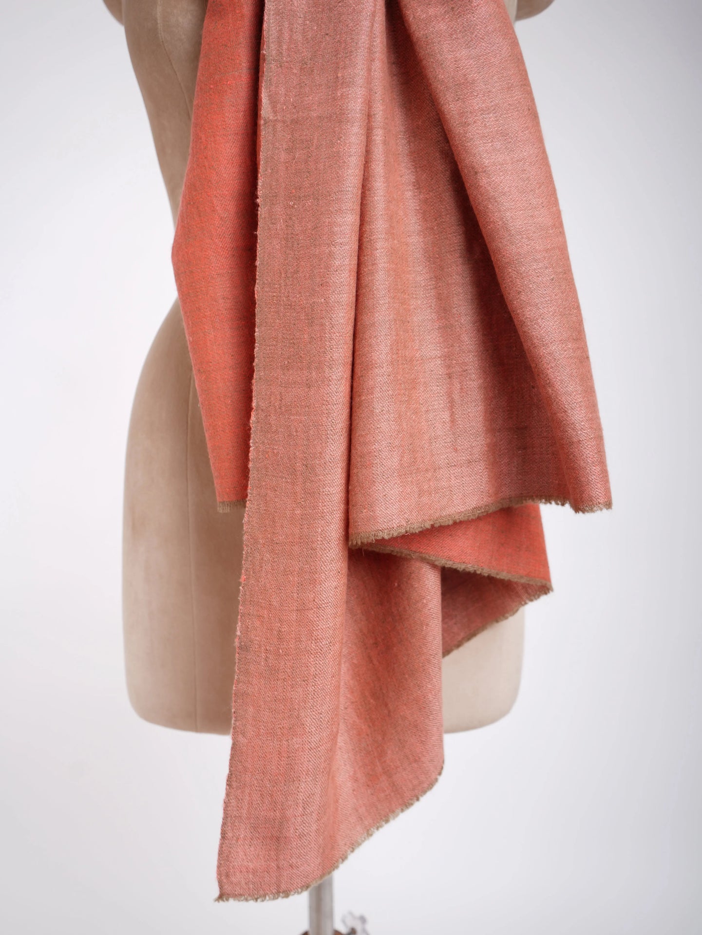 Peach Pink Dual Shade HandSpun Shawl Shahkaar