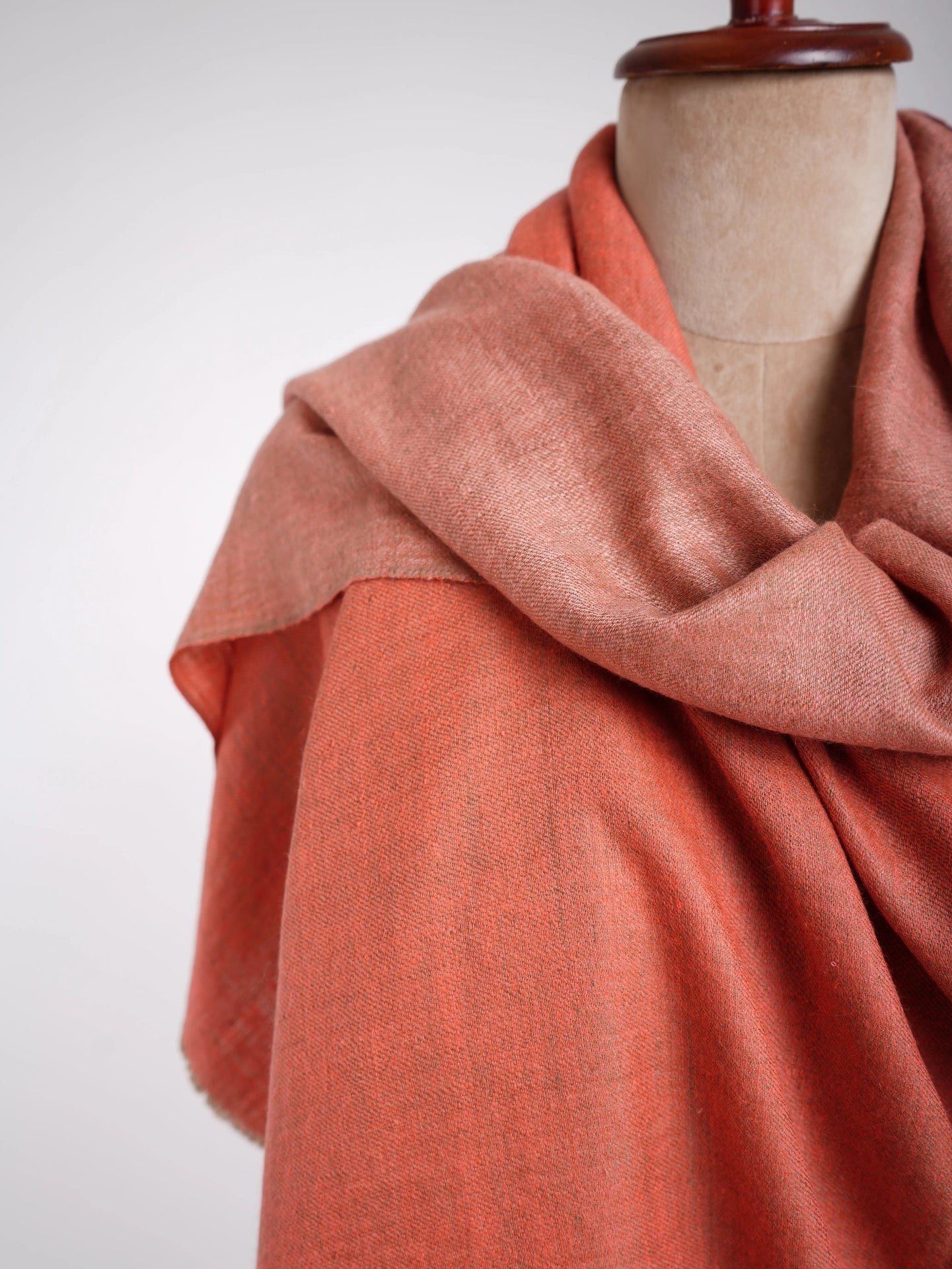 Peach Pink Dual Shade HandSpun Shawl Shahkaar