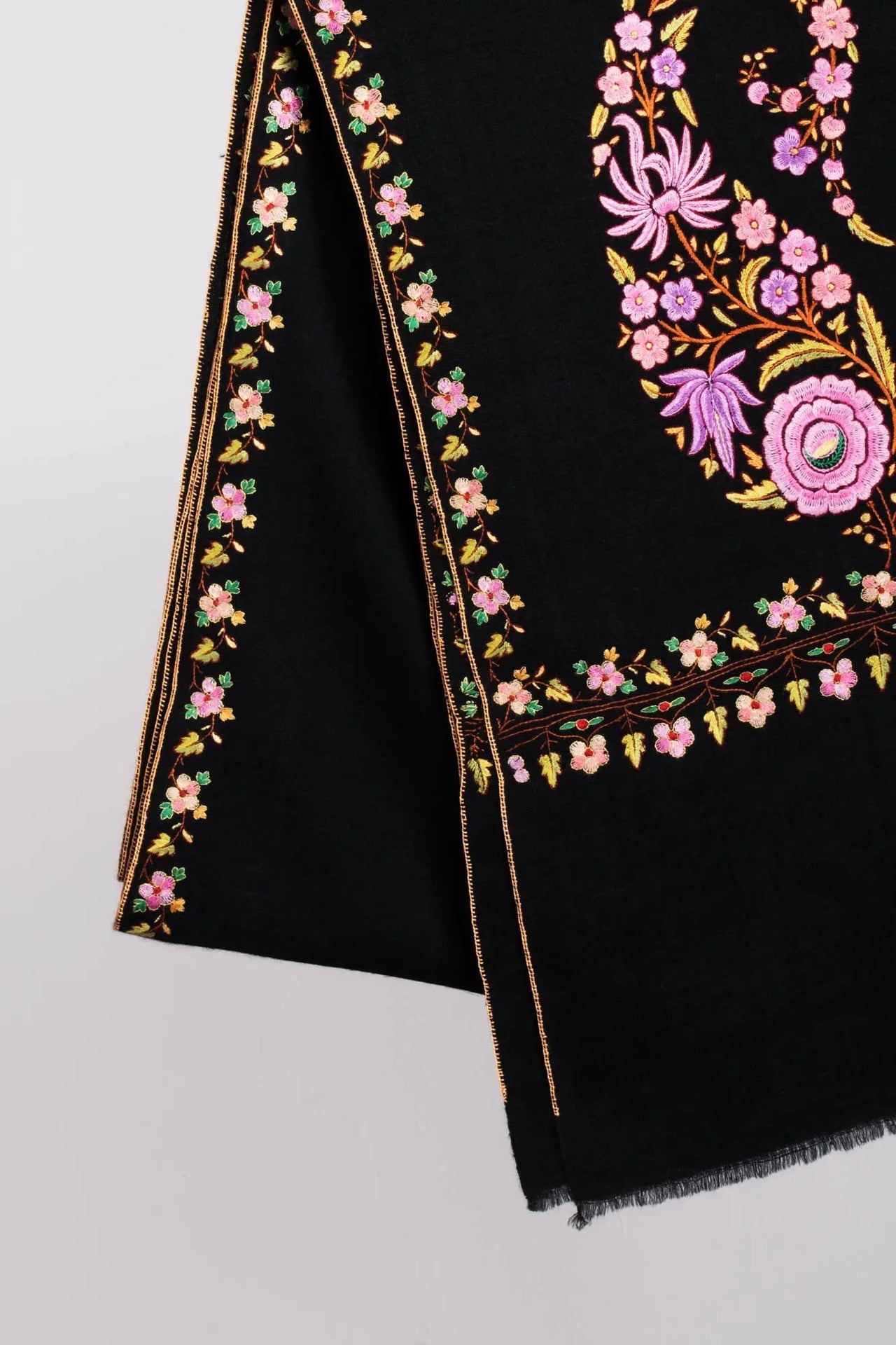 Royal Paisley Black Kashmiri Pashmina Shawl - CORONADO Shahkaar