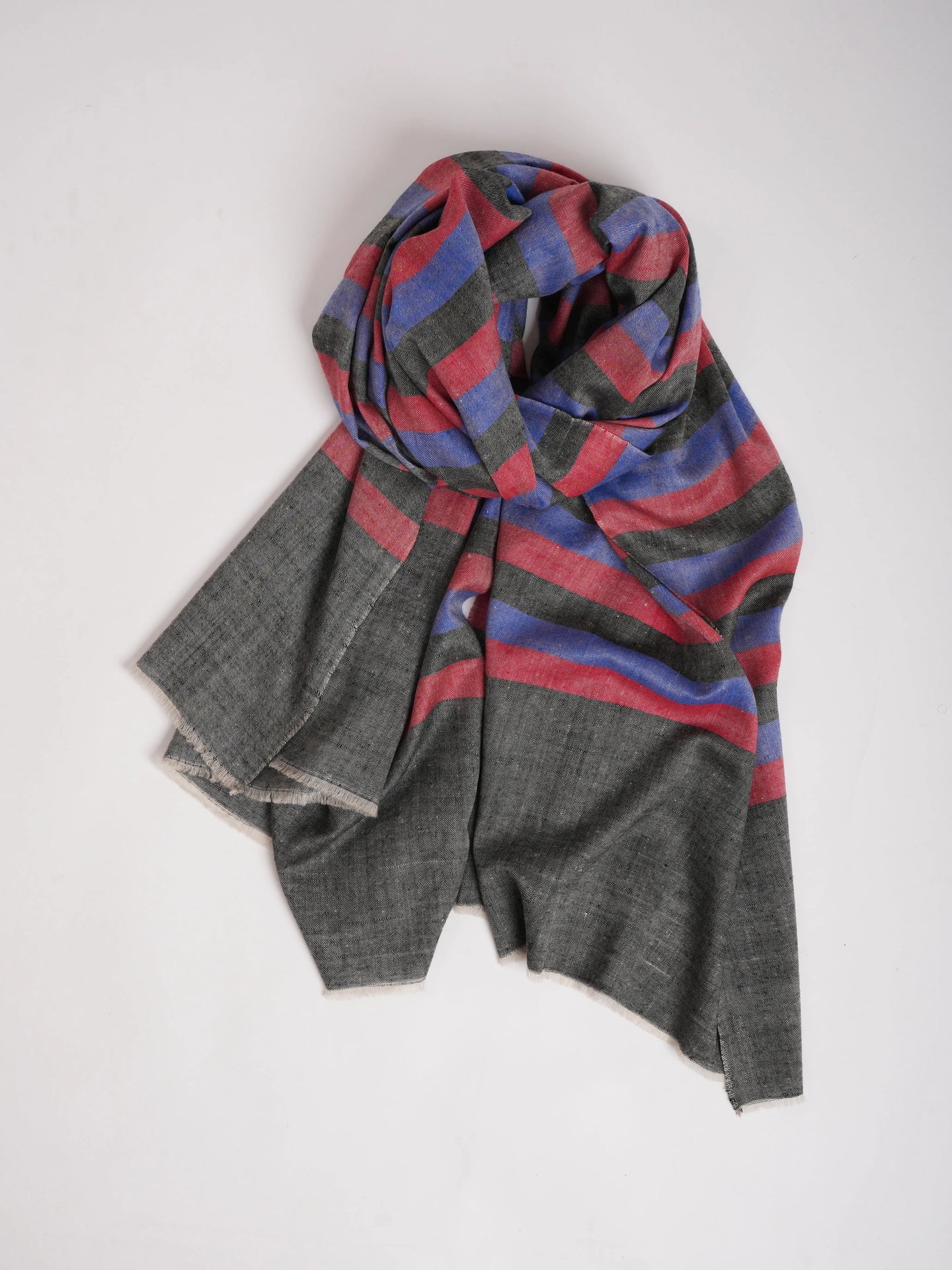 Stripe Contemporary Handwoven Kashmiri Pashmina Shawl Shahkaar