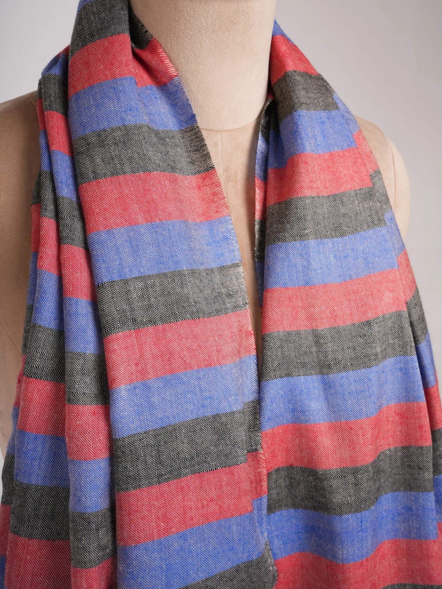 Stripe Contemporary Handwoven Kashmiri Pashmina Shawl Shahkaar