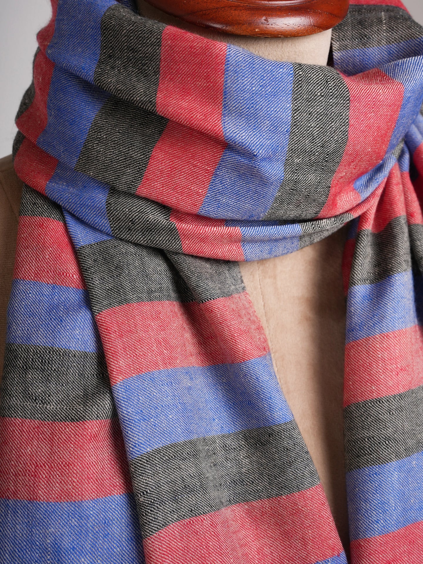 Stripe Contemporary Handwoven Kashmiri Pashmina Shawl Shahkaar