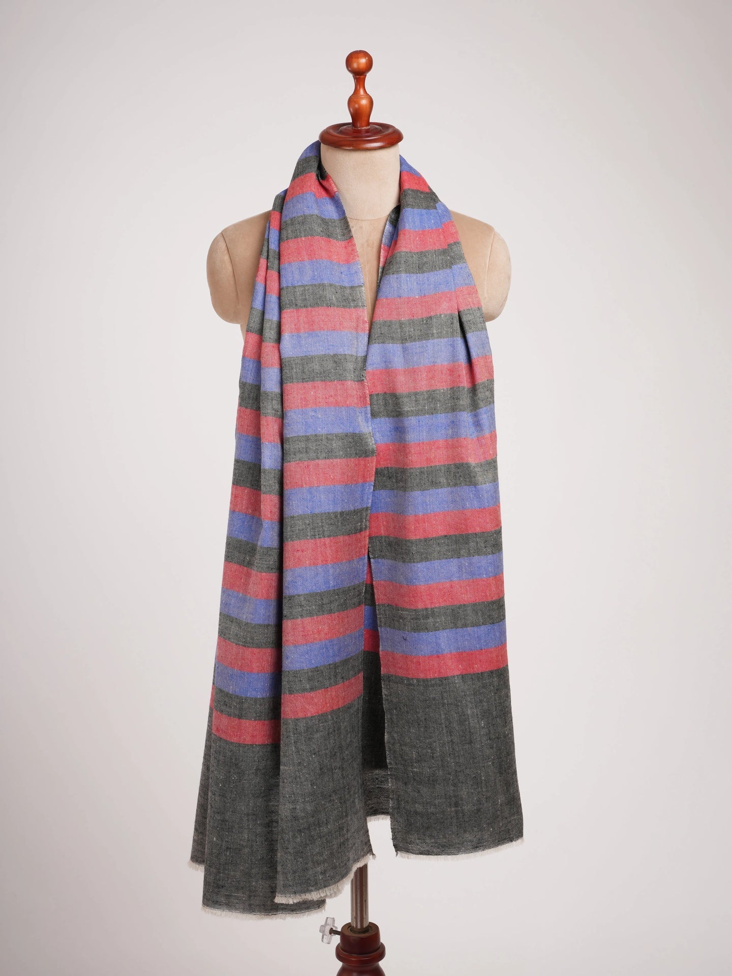 Stripe Contemporary Handwoven Kashmiri Pashmina Shawl Shahkaar