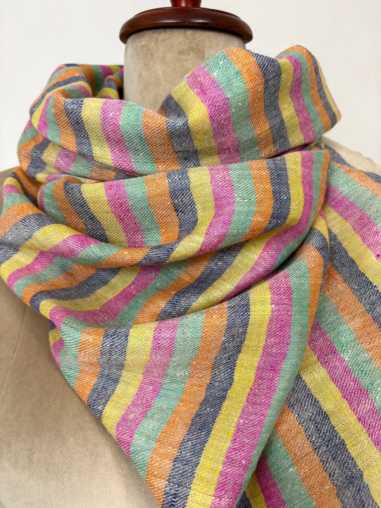 Warm Hue Stripes Cashmere Scarves - RAWLINS Shahkaar