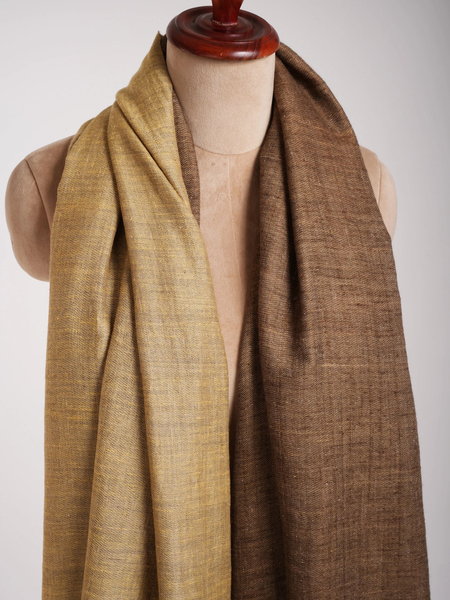 XL Handloomed Macchiato Dorukha Pashmina Shawl Shahkaar