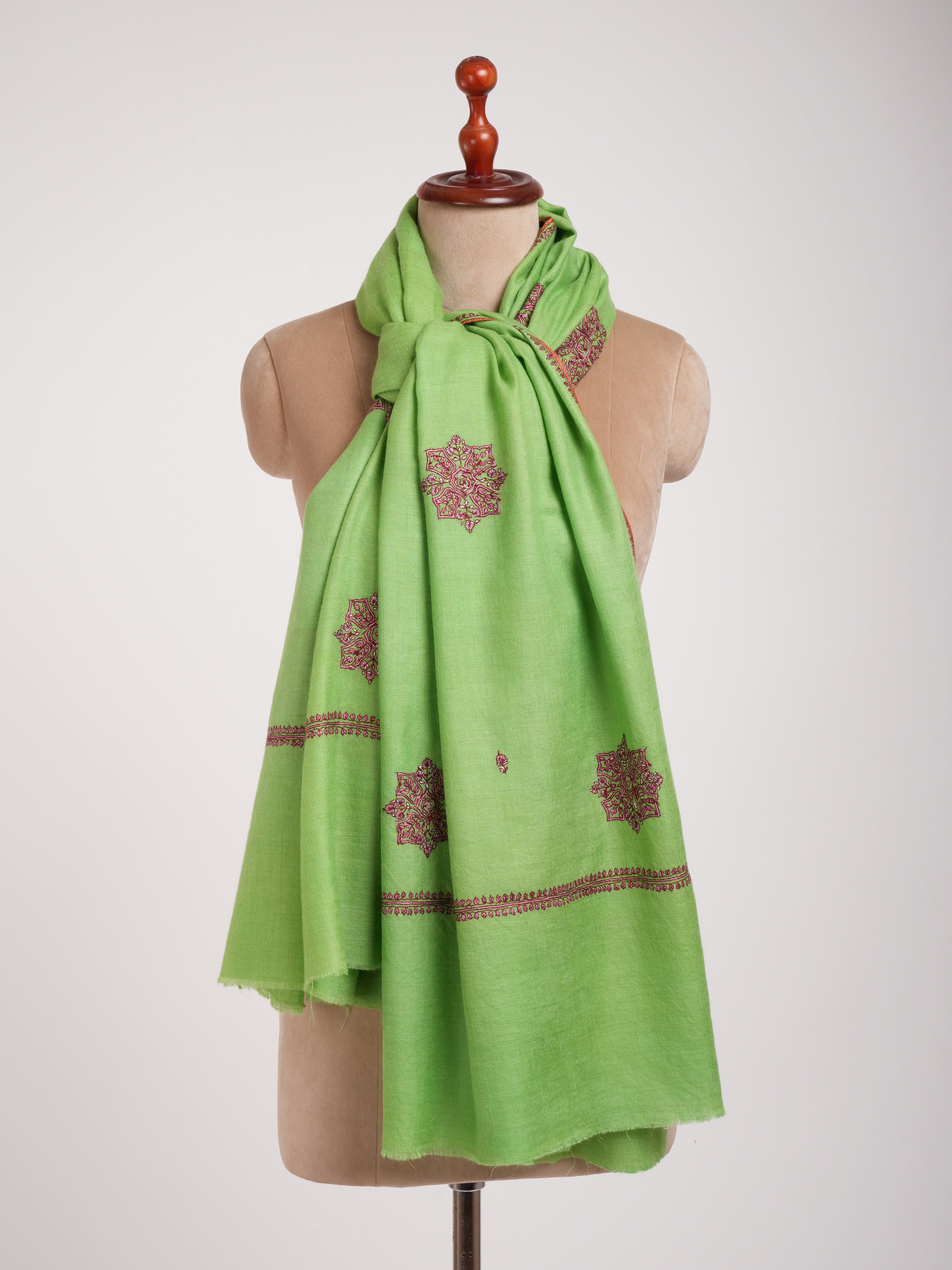 BOOTI Broidered Love Bird Color Pur Pashmina Châle