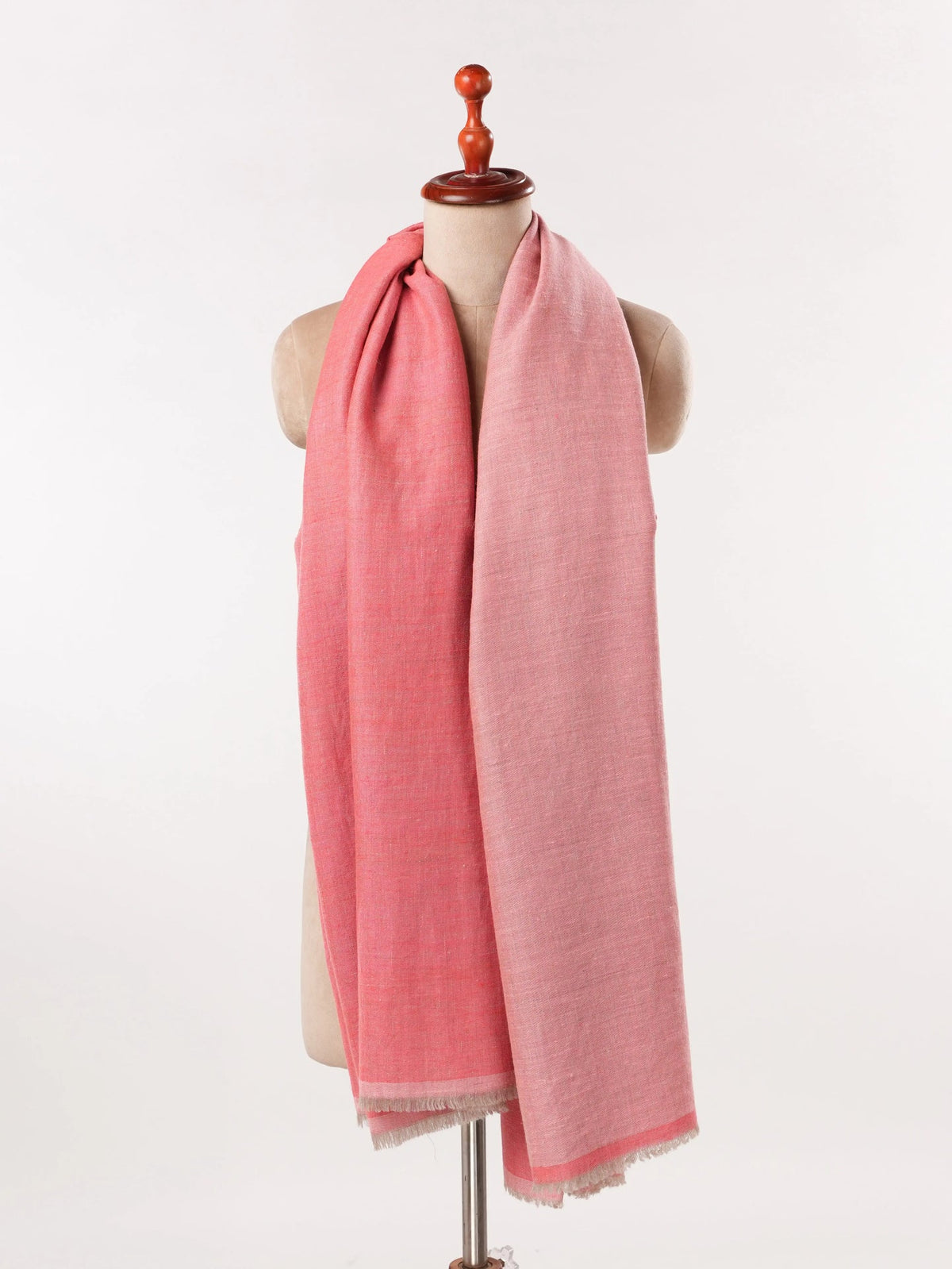 Peach Dual Shade Lightweight Handwoven Pashmina Shawl