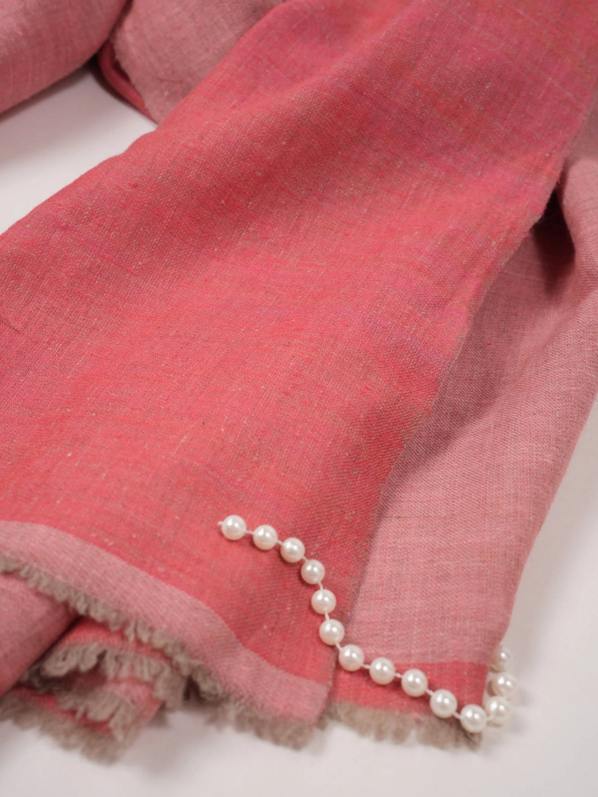 Peach Dual Shade Lightweight Handwoven Pashmina Shawl