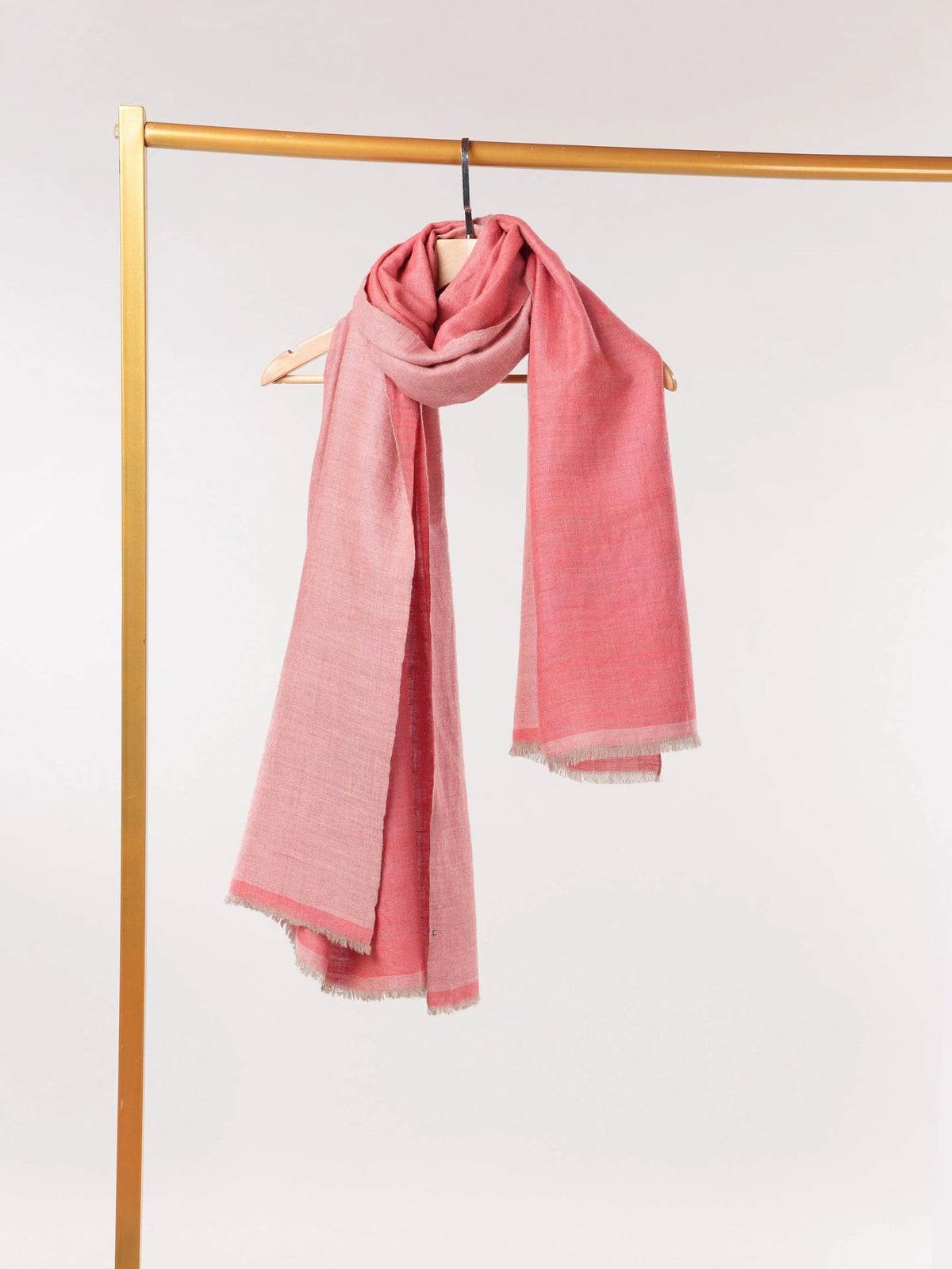 Peach Dual Shade Lightweight Handwoven Pashmina Shawl