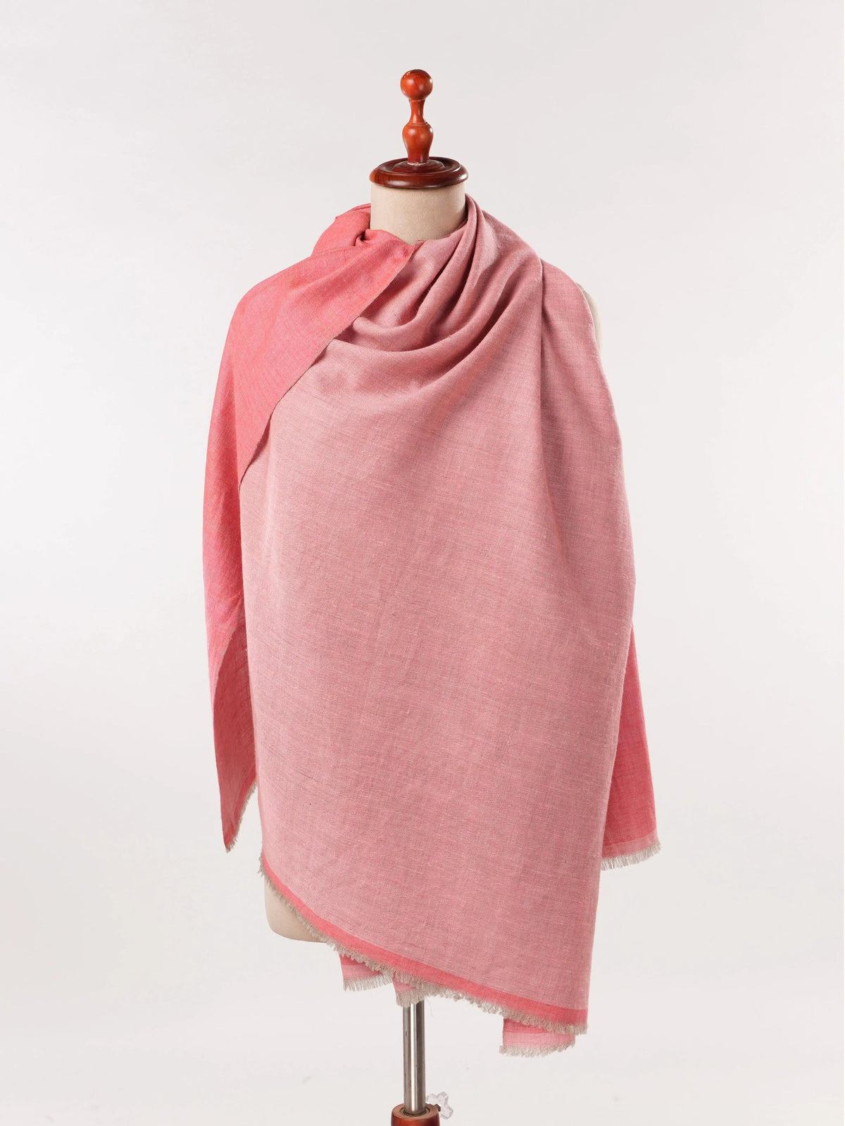 Peach Dual Shade Lightweight Handwoven Pashmina Shawl